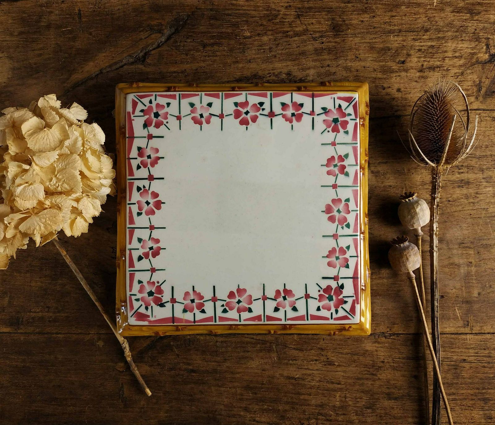 Antique French Ceramic Trivet, Antique Transferware Trivet, Antique Pottery Trivet, Antique Pot Rest, Antique Heat Mat, Antique Ironstone