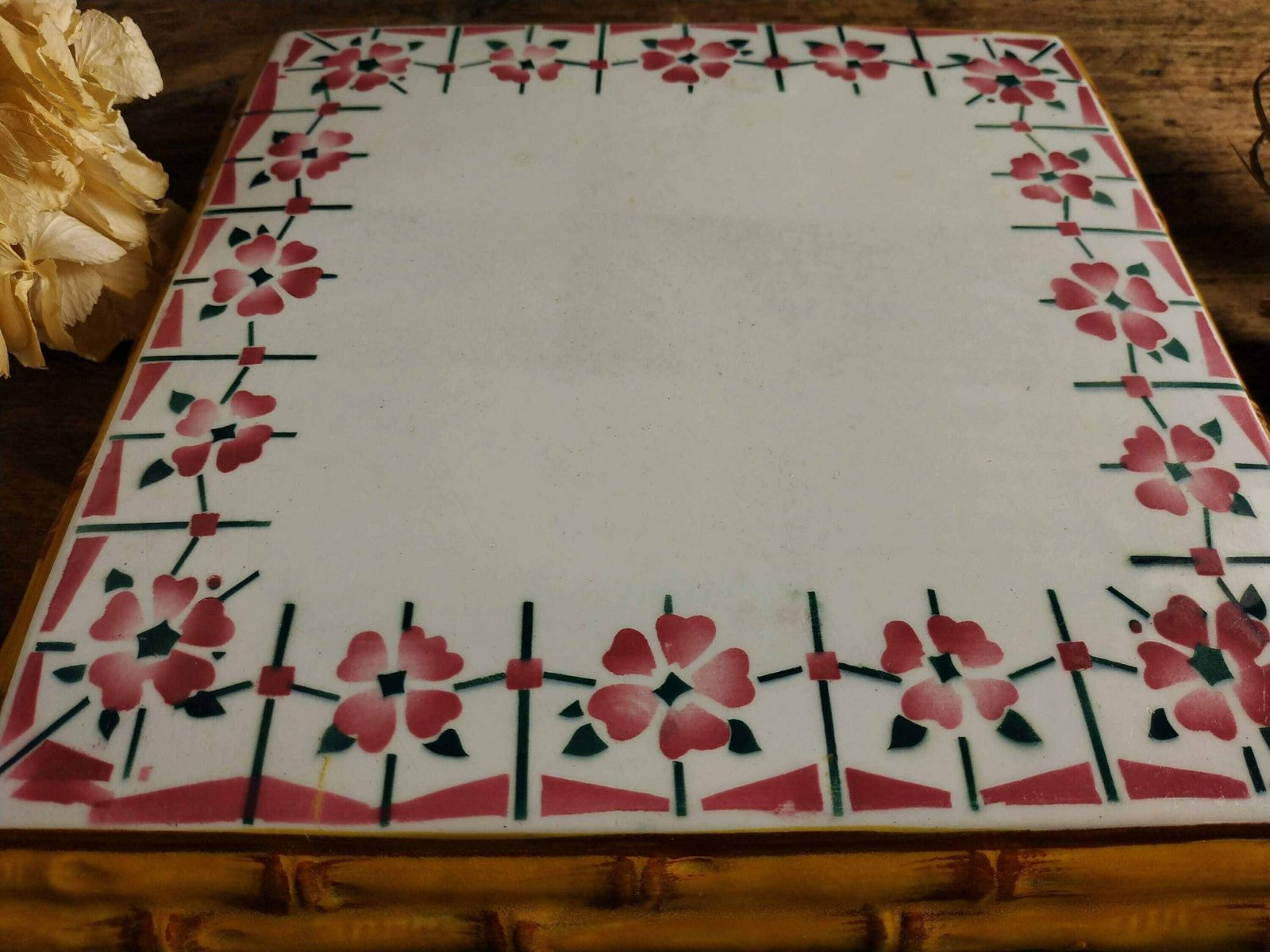 Antique French Ceramic Trivet, Antique Transferware Trivet, Antique Pottery Trivet, Antique Pot Rest, Antique Heat Mat, Antique Ironstone photo 55.0