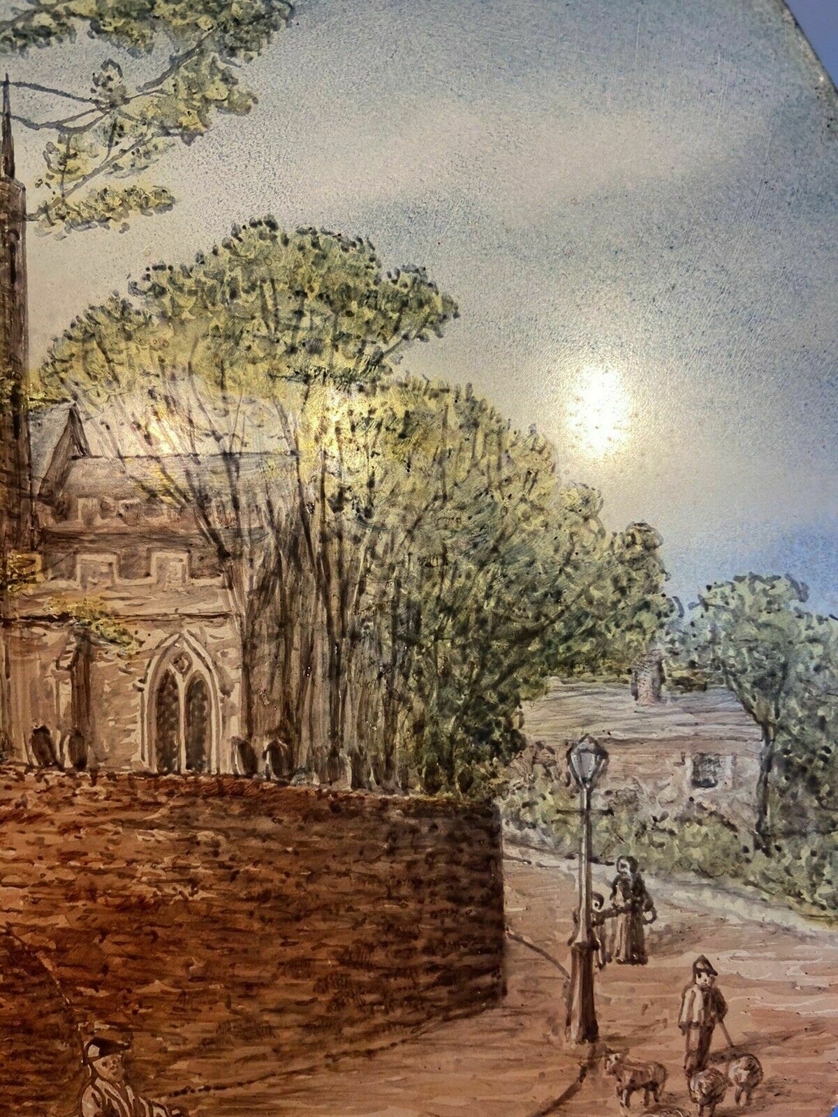 Exquisite Hand Painted Glass Old Period Antique St Marys Church Handsworth 1870 photo vinterior
