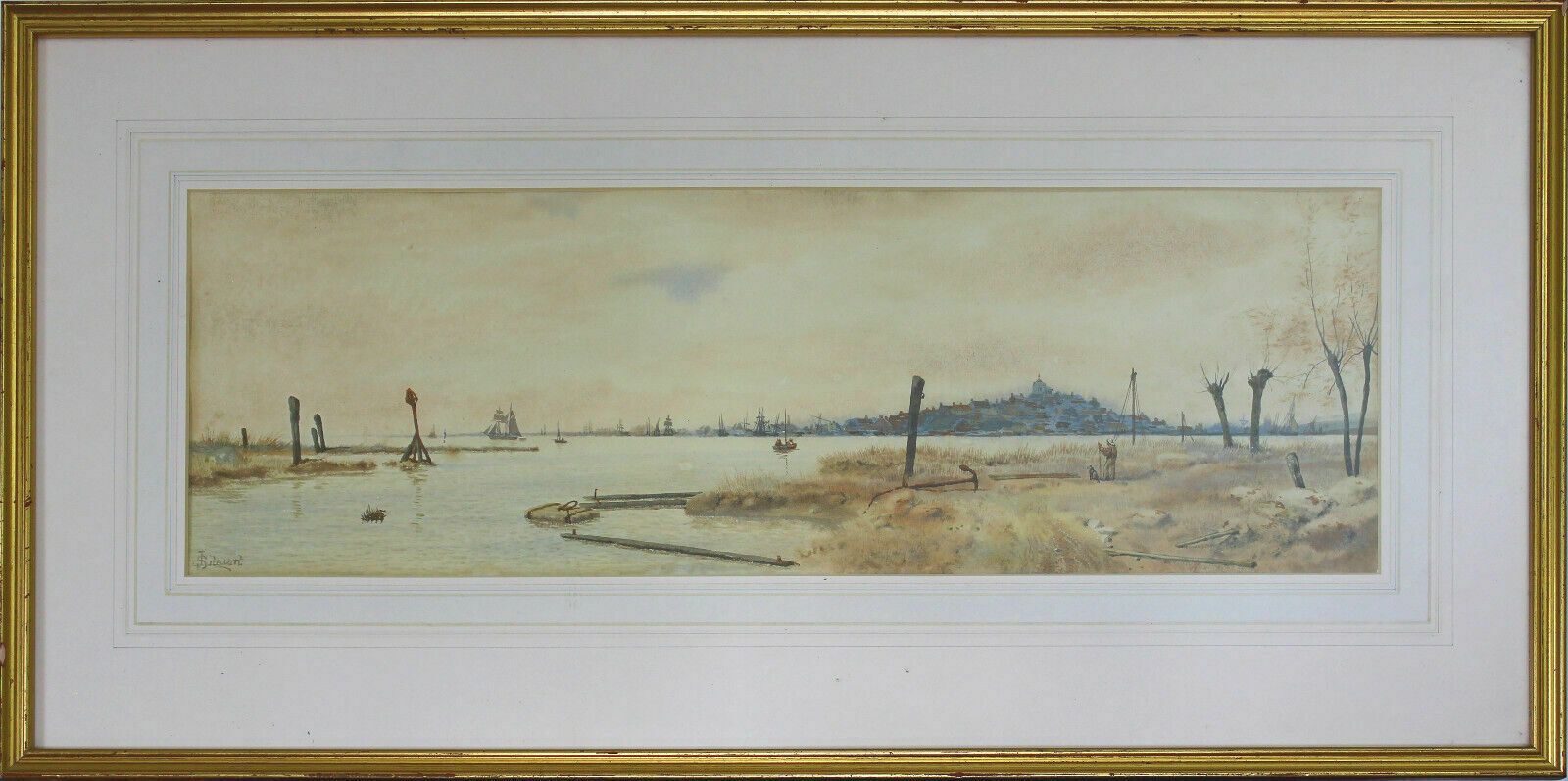 Watercolour By James Lawson Stewart. Titled "Rye, Sussex"