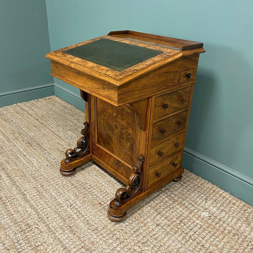 Spectacular Quality Antique Victorian Walnut Davenport Desk photo vintage