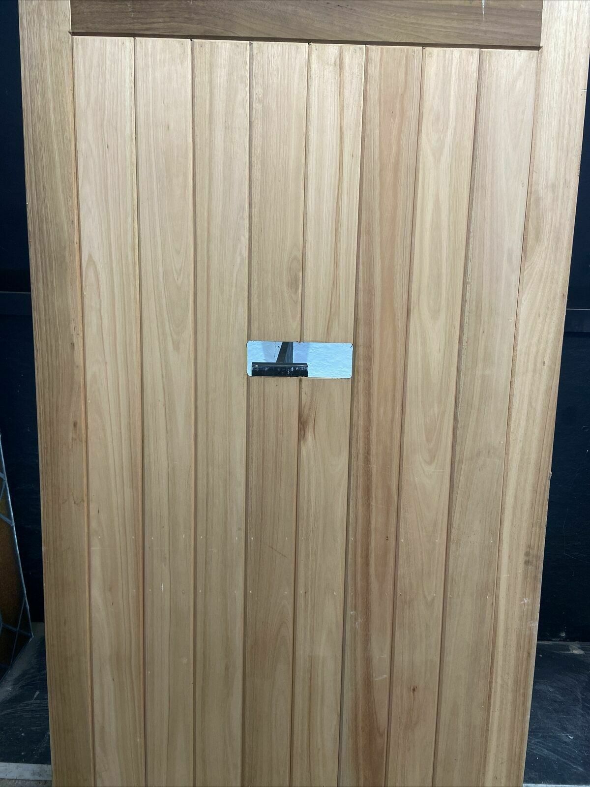 X Wide Front Door Solid Iroka Hand Made Hardwood Timber Wood Ledge Braced Unused photo for sale