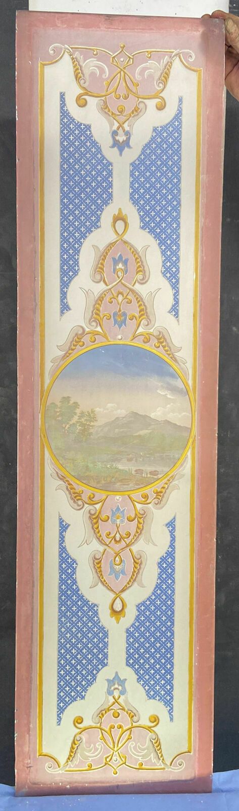 Antique Victorian Stained Glass Window Hand Painted Old Reclaimed Period Unique photo buy