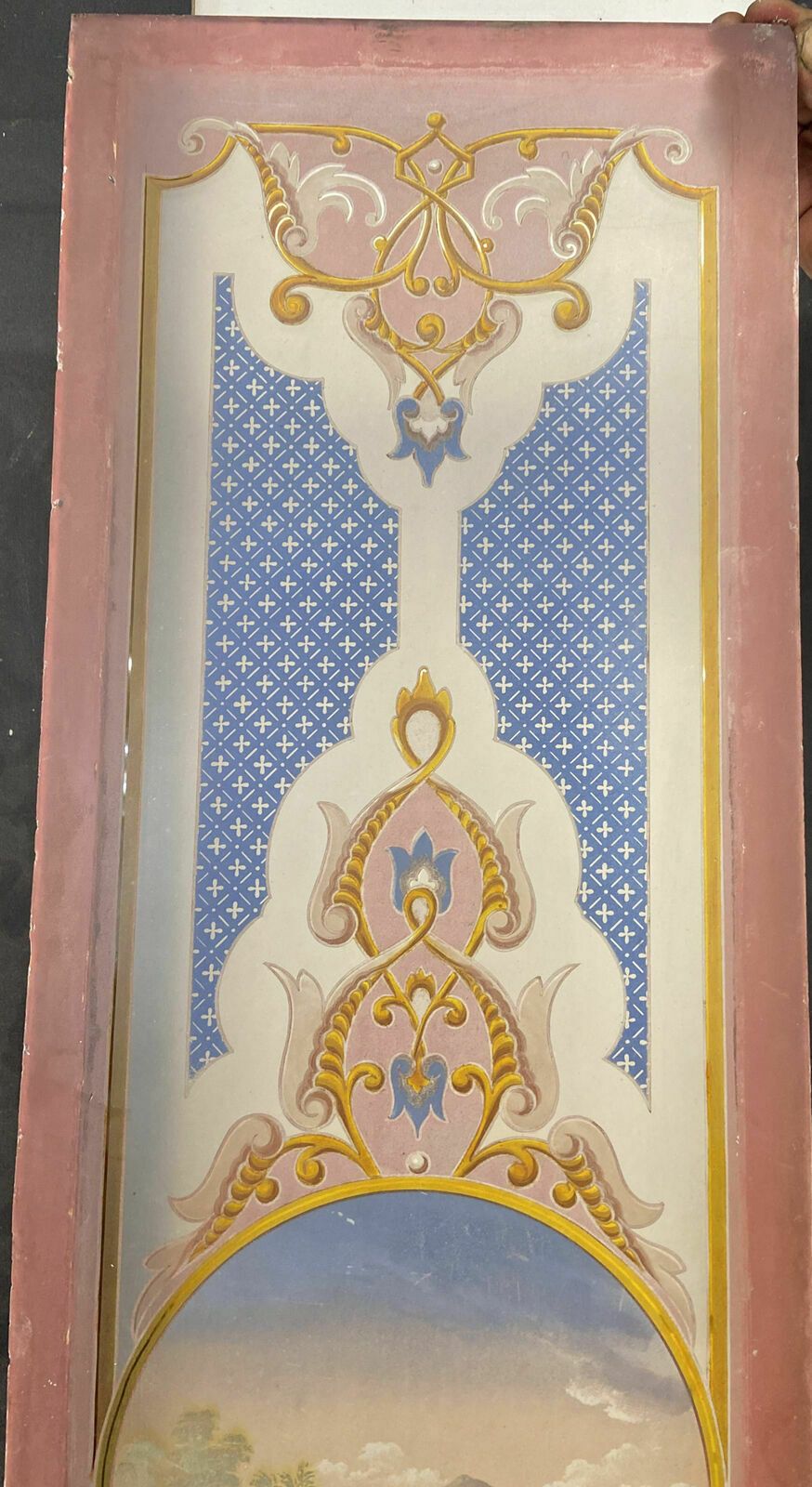 photo furniture Antique Victorian Stained Glass Window Hand Painted Old Reclaimed Period Unique