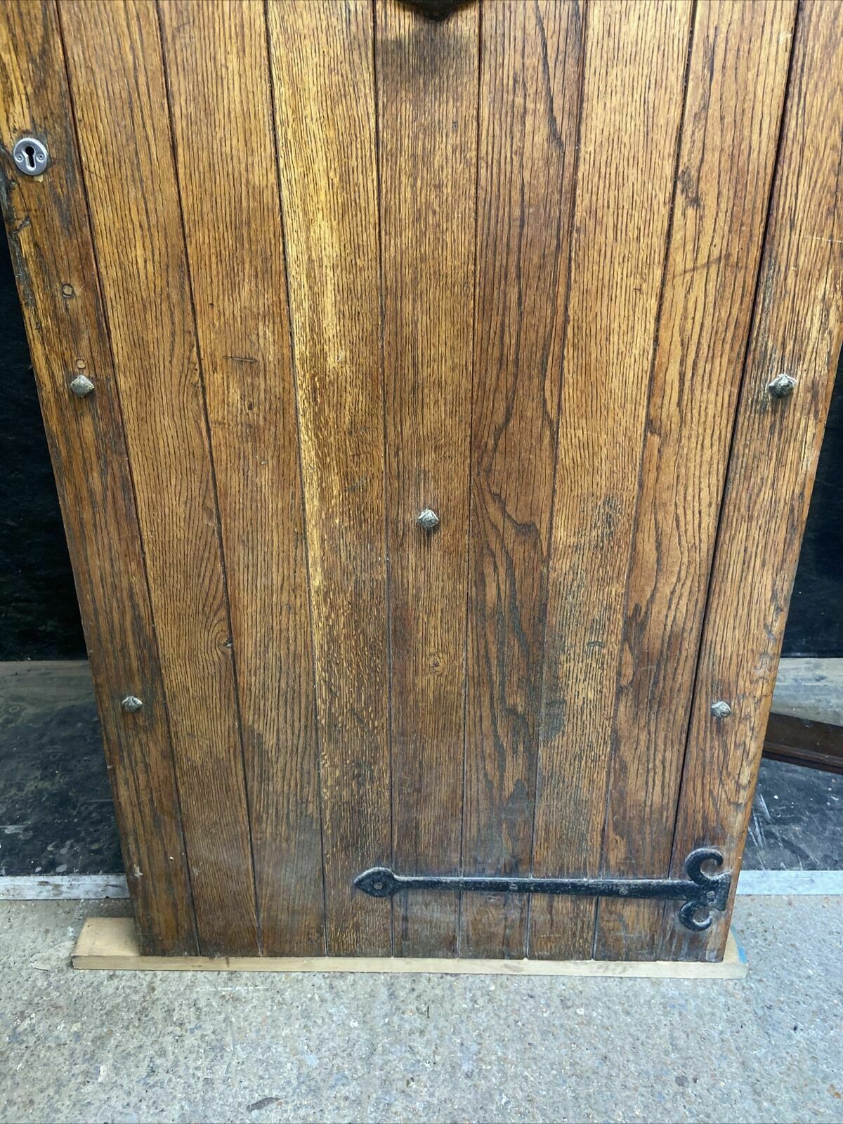 Solid Oak Front Door Old Period Wood Antique Reclaimed Hardwood Glazed Leaded photo vinterior