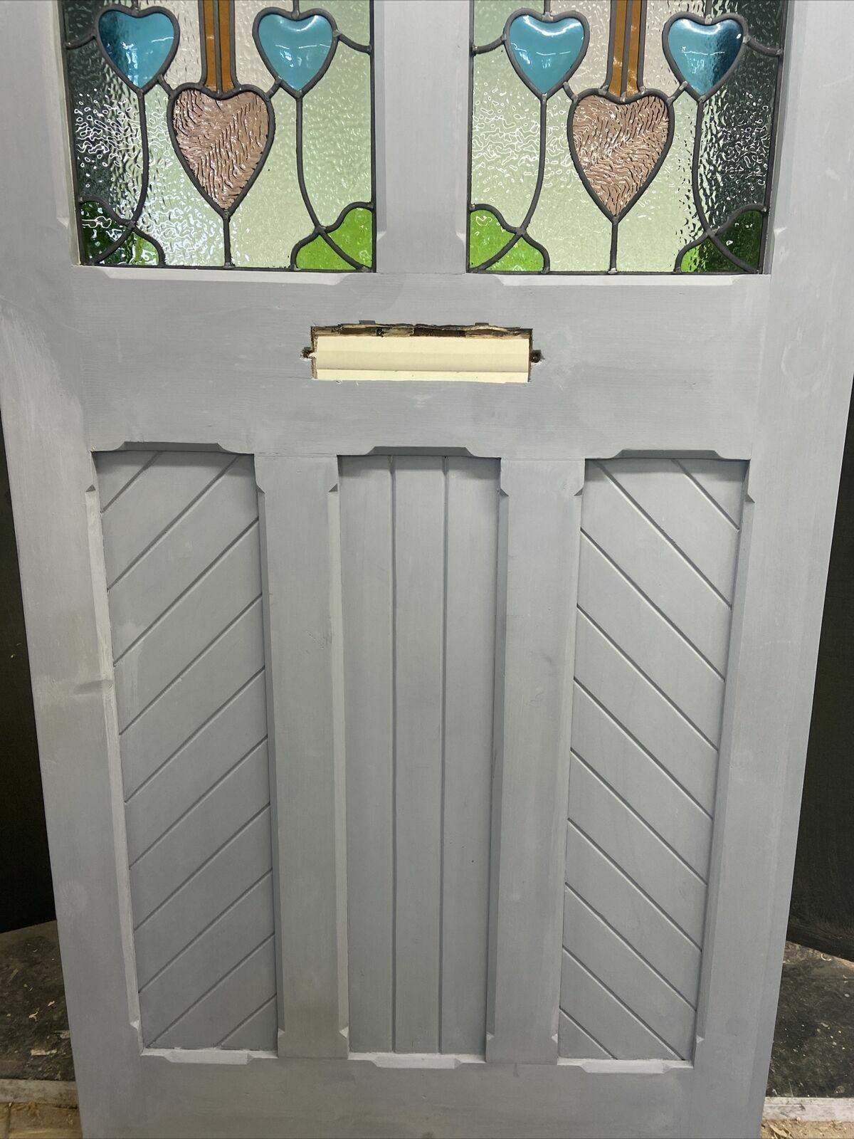 X Large Victorian Stained Glass Front Door Old Reclaim Antique Wood Arts Crafts photo Home Fixtures