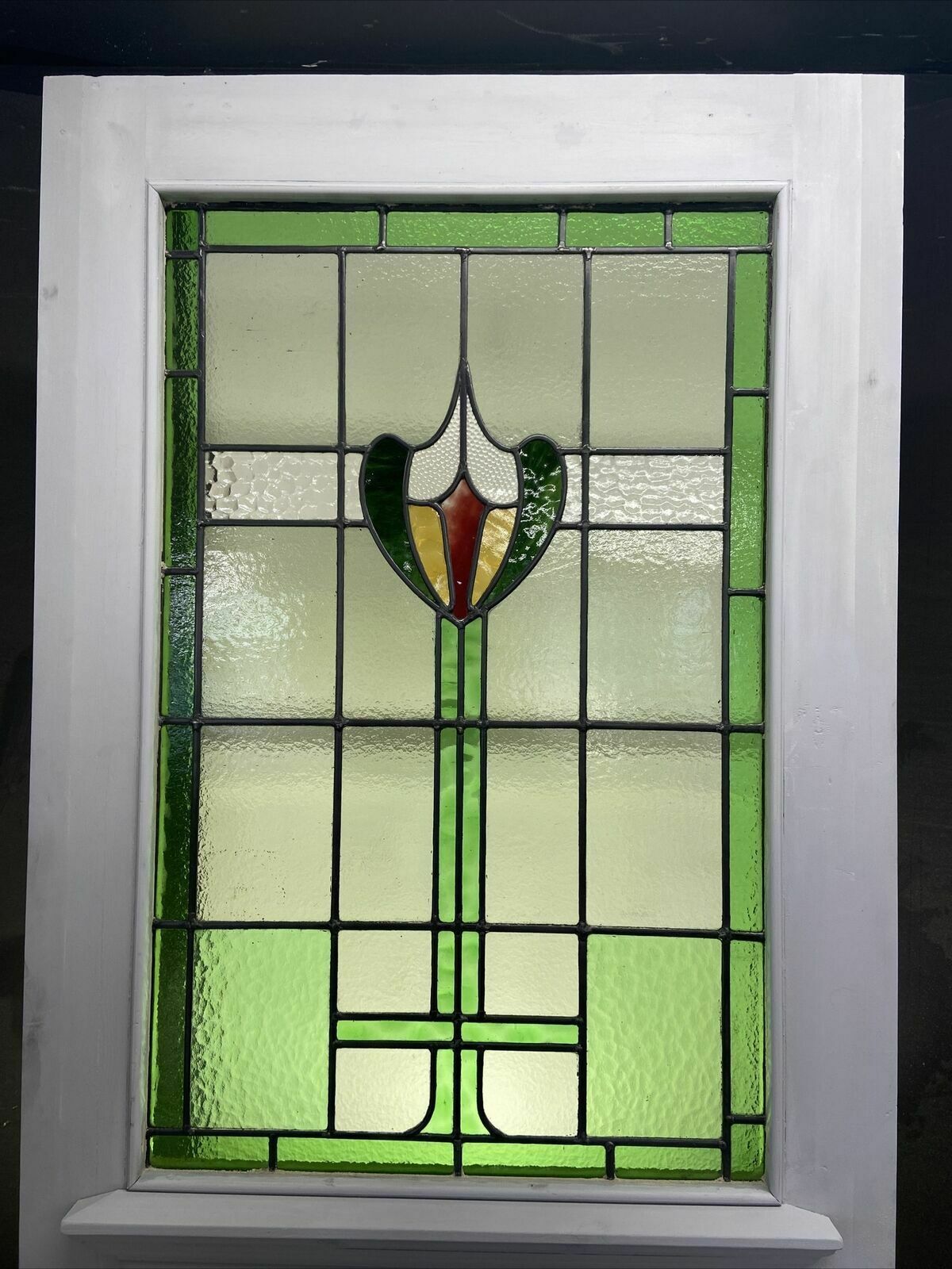 Large Victorian Stained Glass Front Door Reclaimed Antique Period C1900 Leaded photo for sale