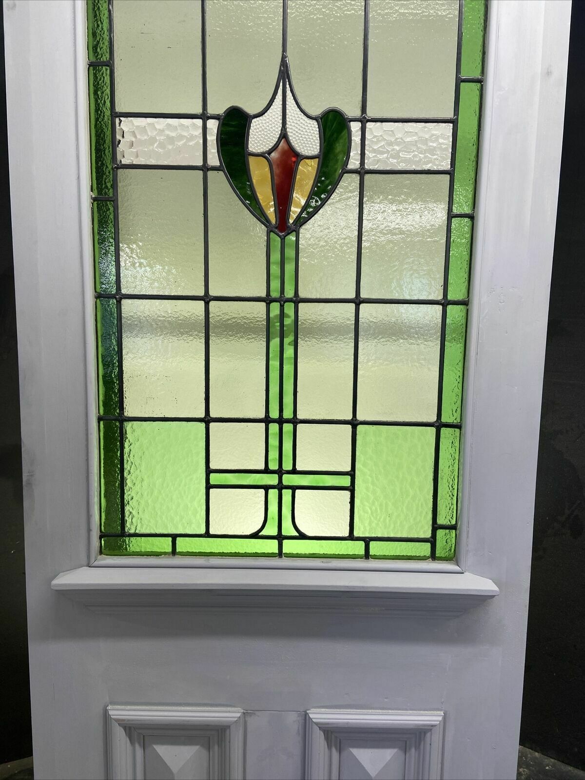 Large Victorian Stained Glass Front Door Reclaimed Antique Period C1900 Leaded photo Home Fixtures