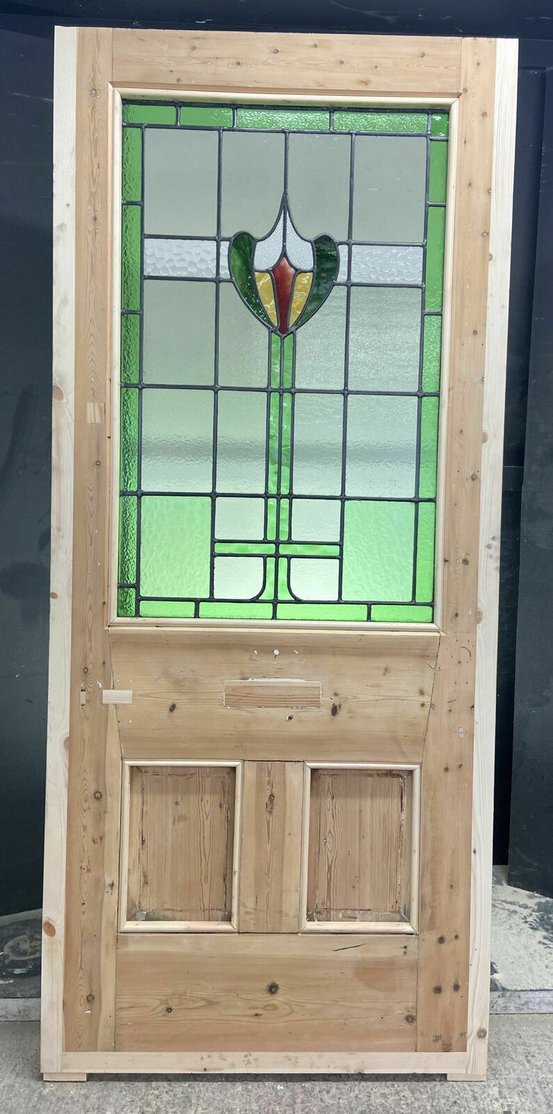 Large Victorian Stained Glass Front Door Reclaimed Antique Period C1900 Leaded photo buy