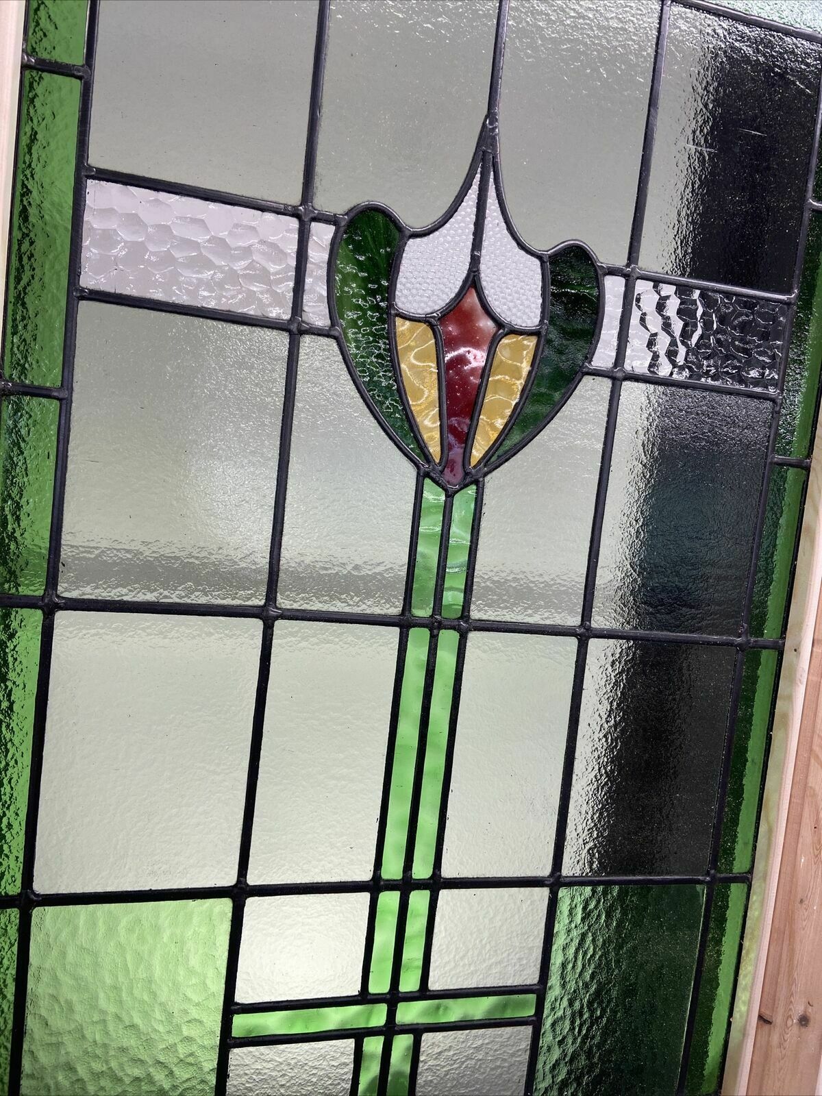 photo for sale Large Victorian Stained Glass Front Door Reclaimed Antique Period C1900 Leaded