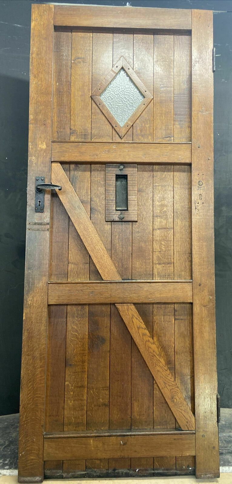 photo for sale Solid Oak Front Door Old Period Wood Antique Reclaimed Hardwood Arts & Crafts
