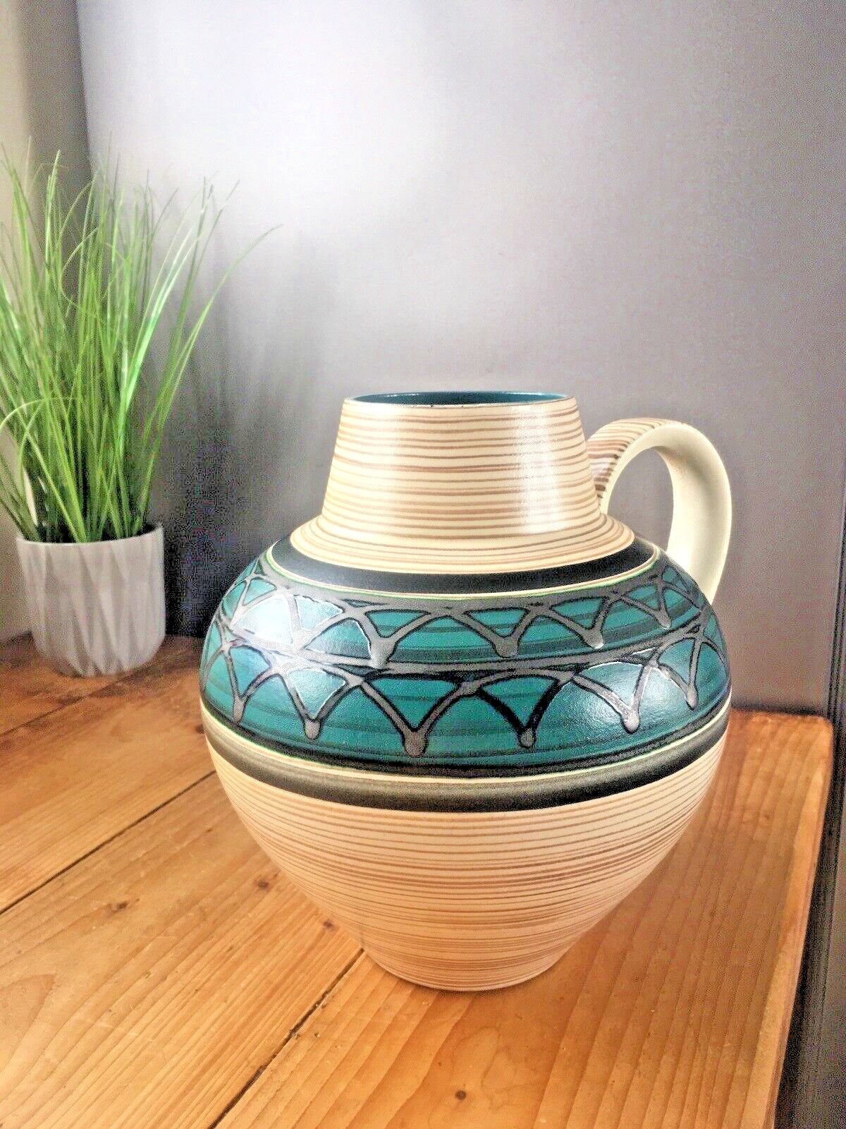 Large 1960's Carstens Tonnieshof West German Pottery Floor Jug Vase 698 23 Retro photo furniture