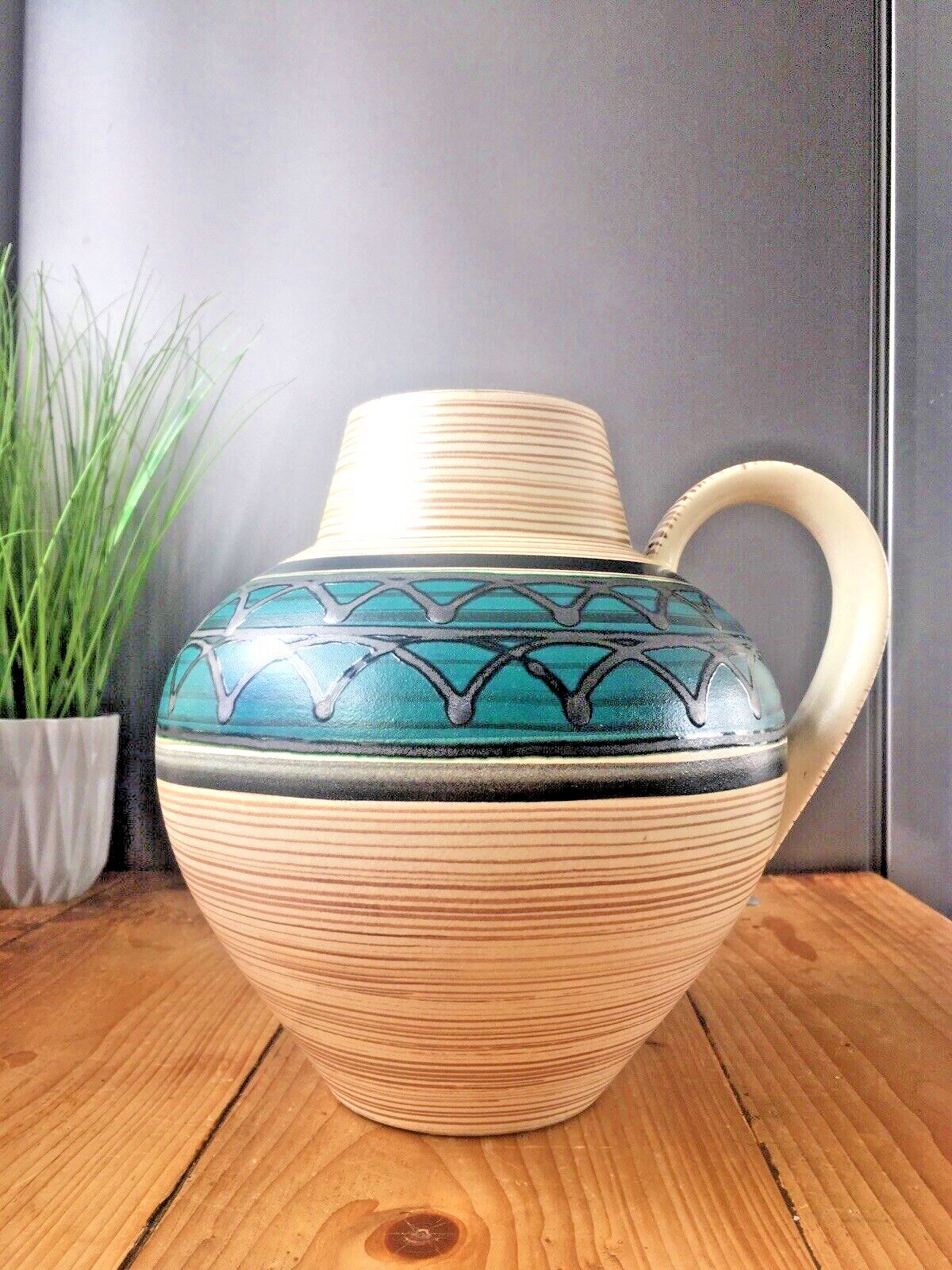 Large 1960's Carstens Tonnieshof West German Pottery Floor Jug Vase 698 23 Retro photo for sale