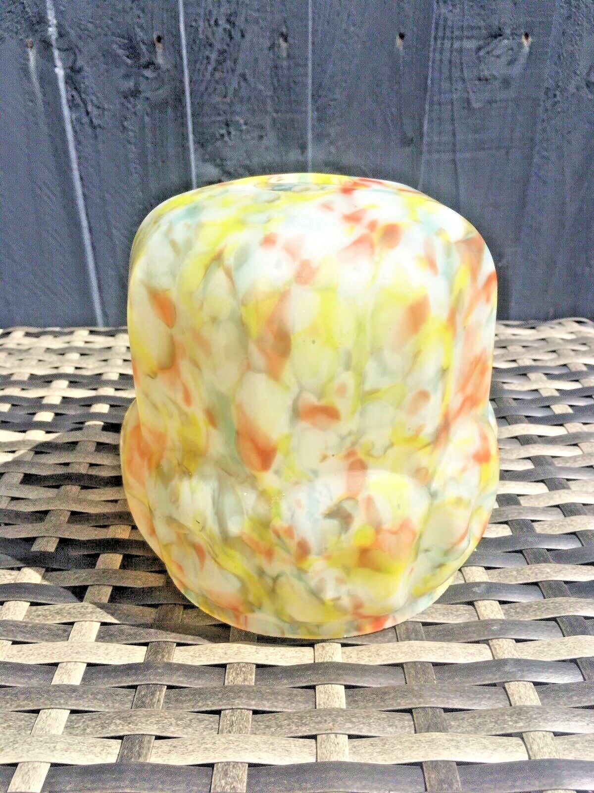Art Deco Yellow Orange Marbled Geometric Spatter Glass Ceiling Light Lamp Shade photo 95.0