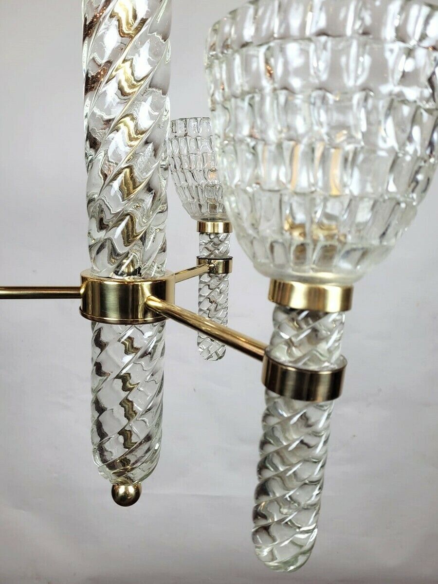 Mid Century Italian Murano Glass Chandelier By Séguso photo vinterior