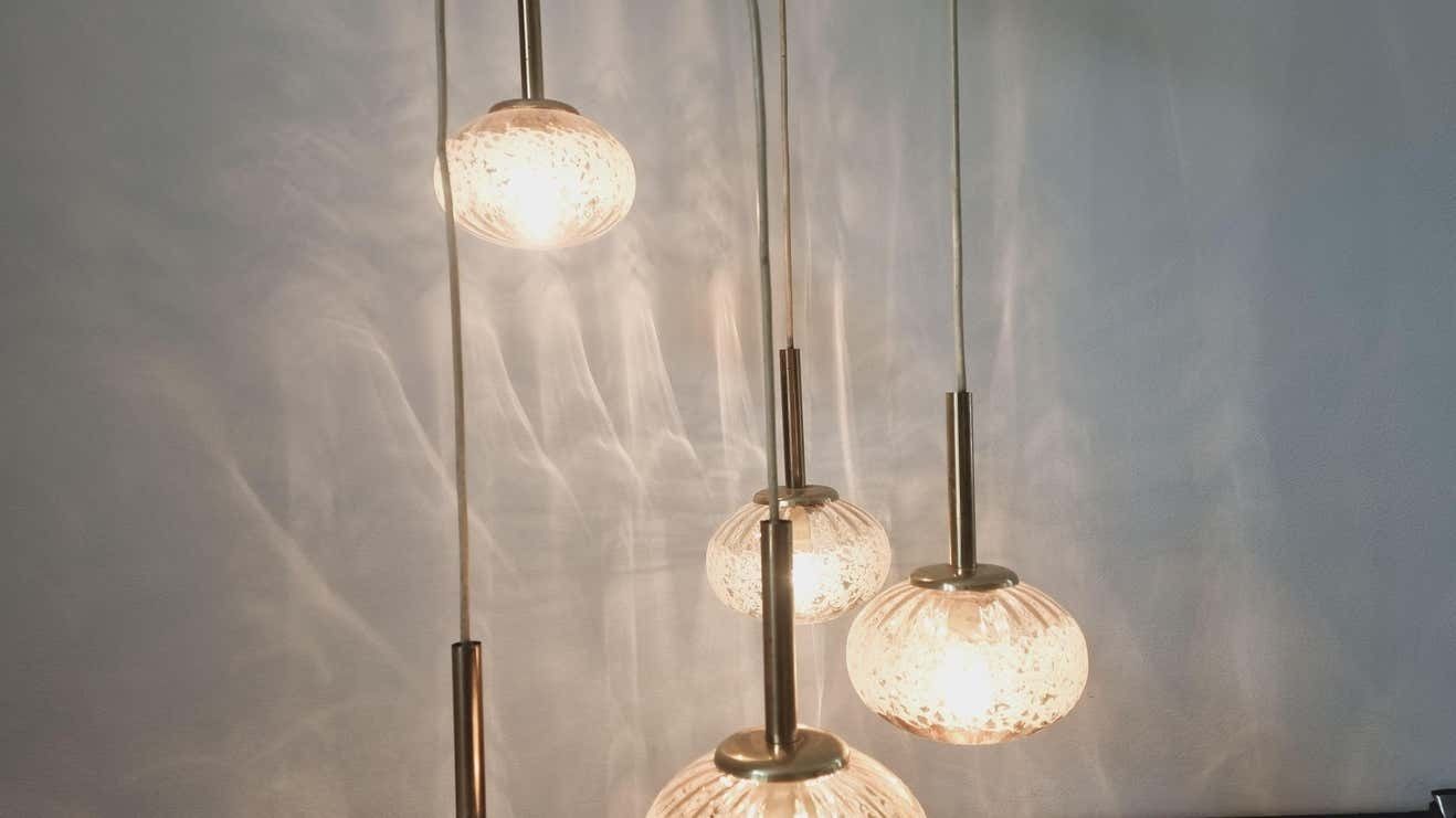 Rare Midcentury Pendant Fischer Leuchten, Germany, 1970s photo buy