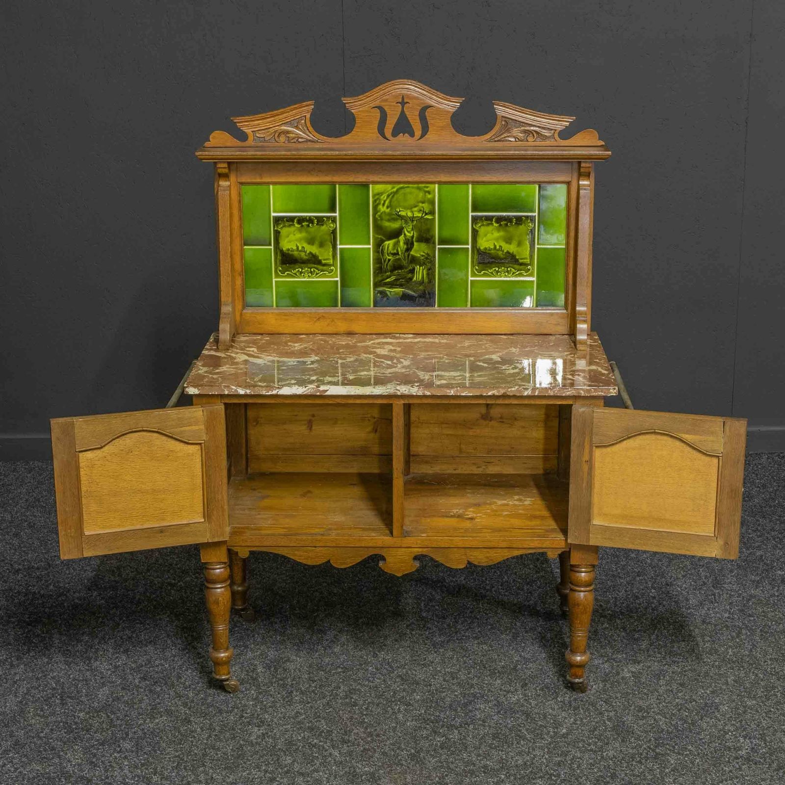 Edwardian Oak Washstand photo vintage