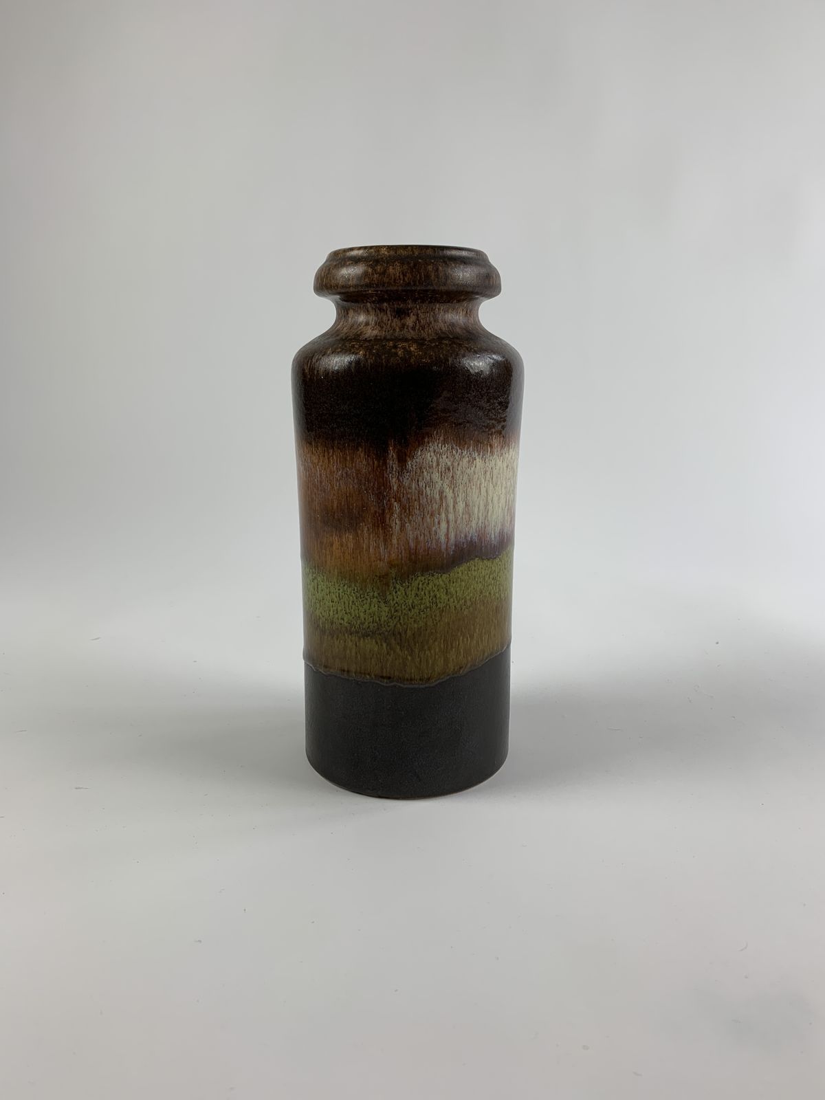 West German Mid Century Scheurich Brown And Green Vase