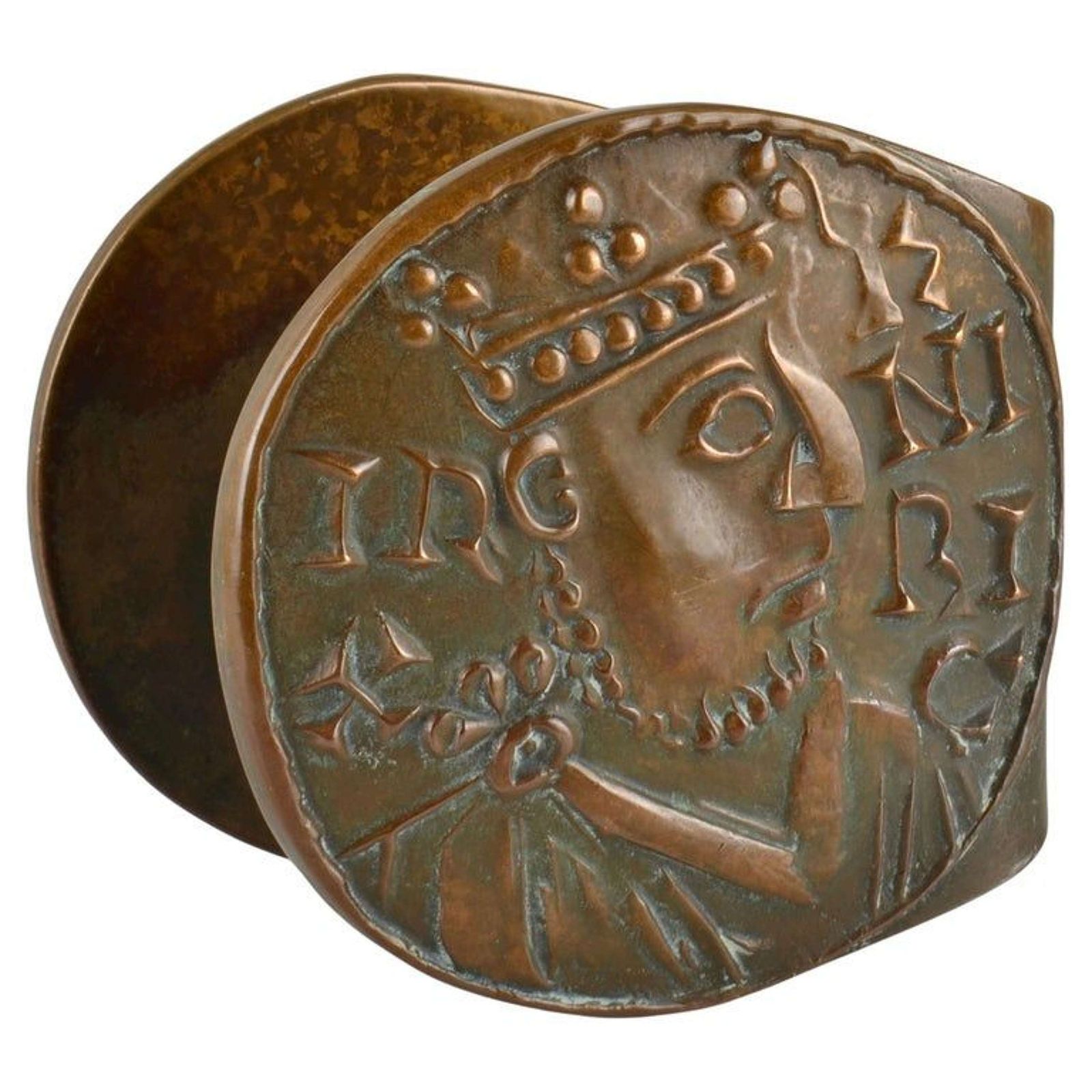 Crowned King Bronze Push Pull Door Handles For Double Doors