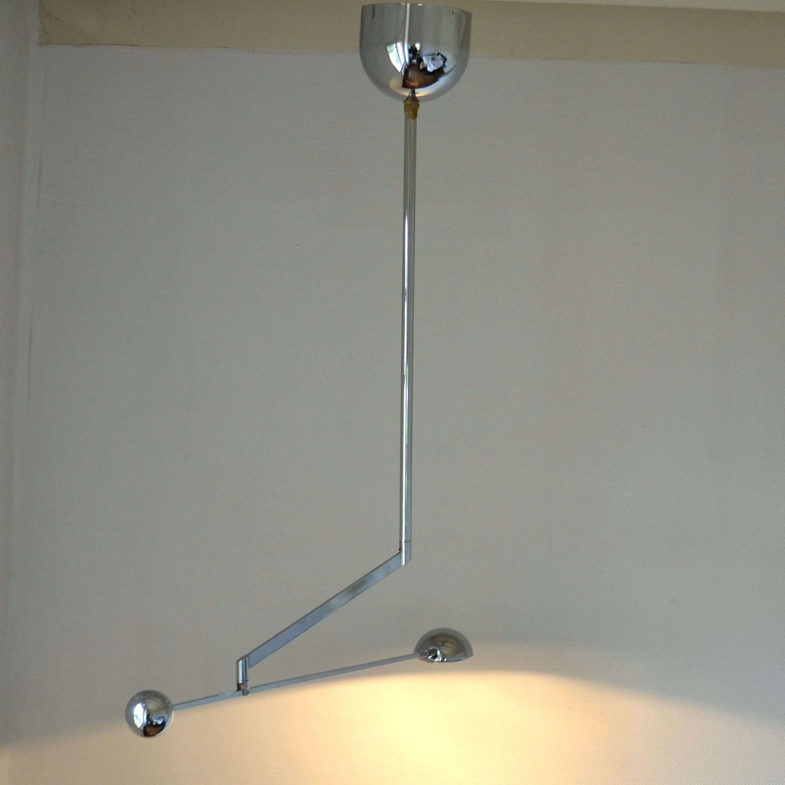Minimal Chrome Counter Balance Ceiling 1970's Lamp photo buy