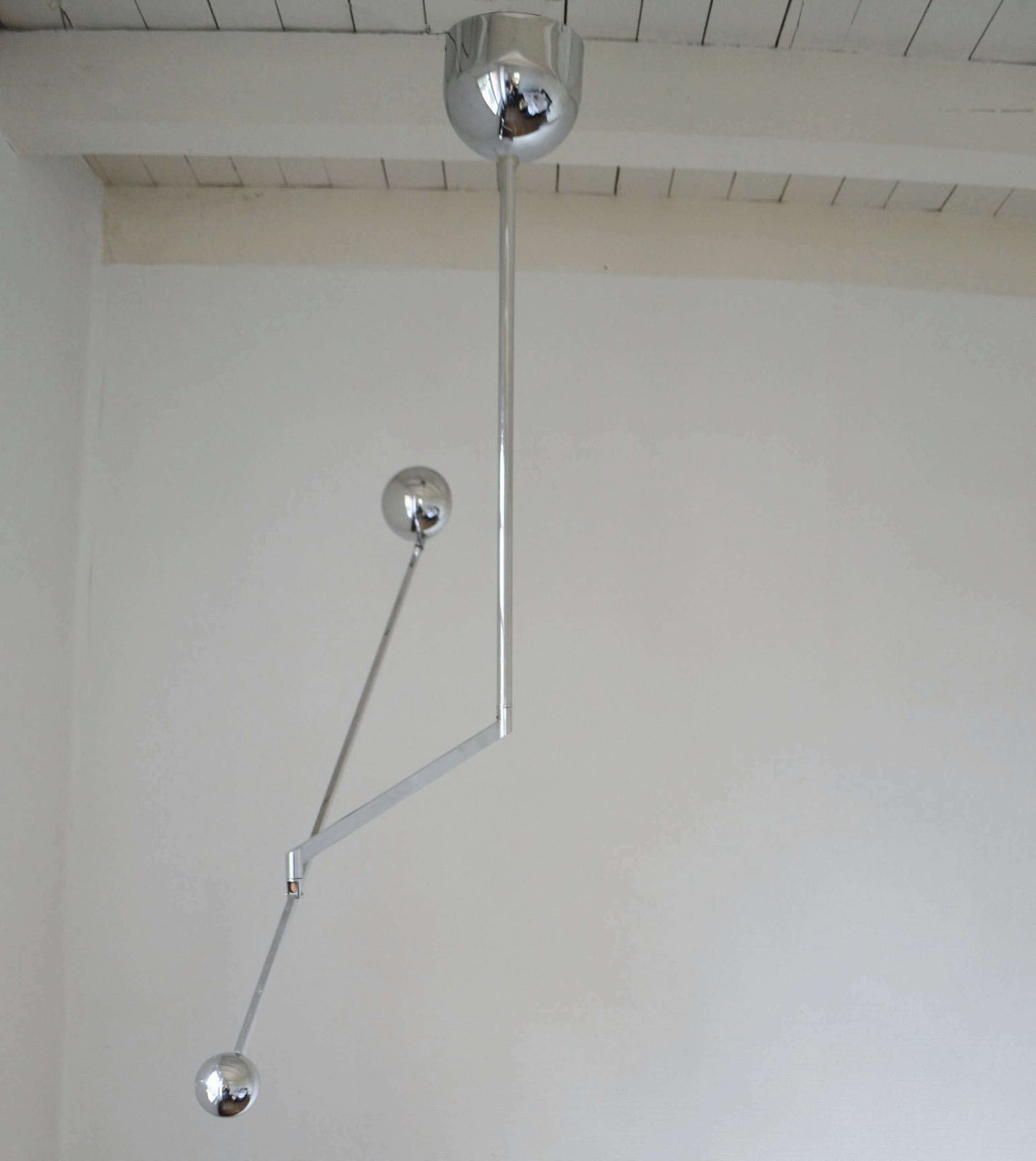 Lighting Minimal Chrome Counter Balance Ceiling 1970's Lamp photo