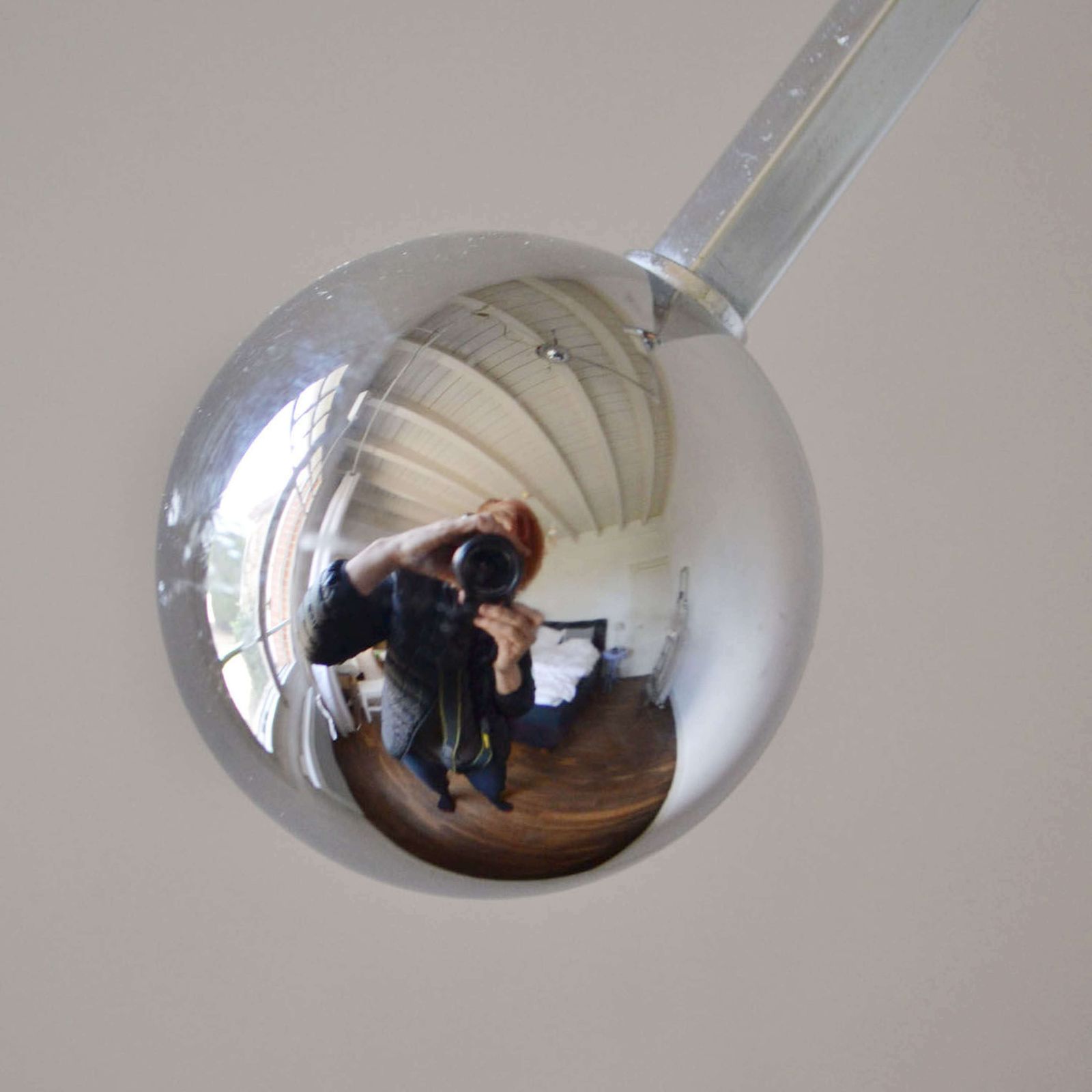 photo vinterior Minimal Chrome Counter Balance Ceiling 1970's Lamp