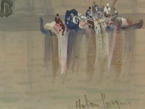 Watercolour By Anton Perique. Titled "The Gindella Venice" photo for sale