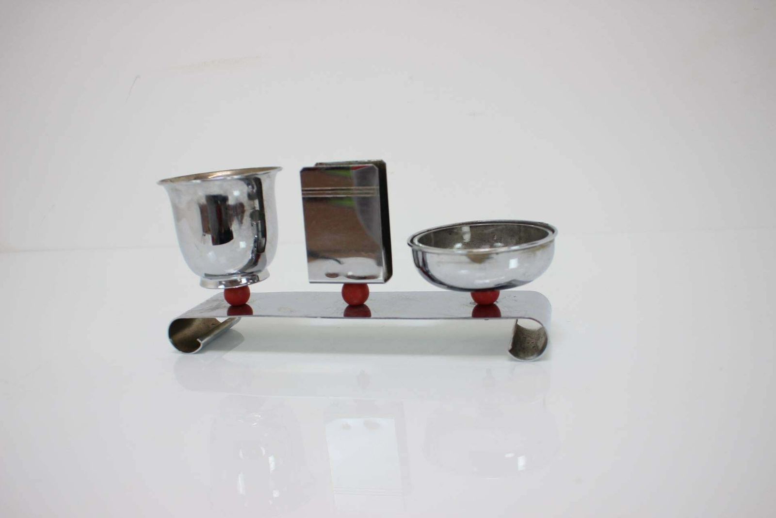 Bauhaus Art Deco Chrome Smoking Set, 1930s photo 459.0