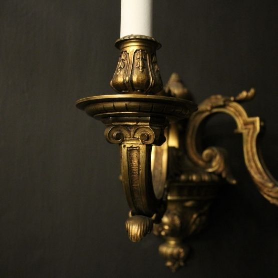 French 19th C Bronze Antique Wall Sconces photo 1295.0