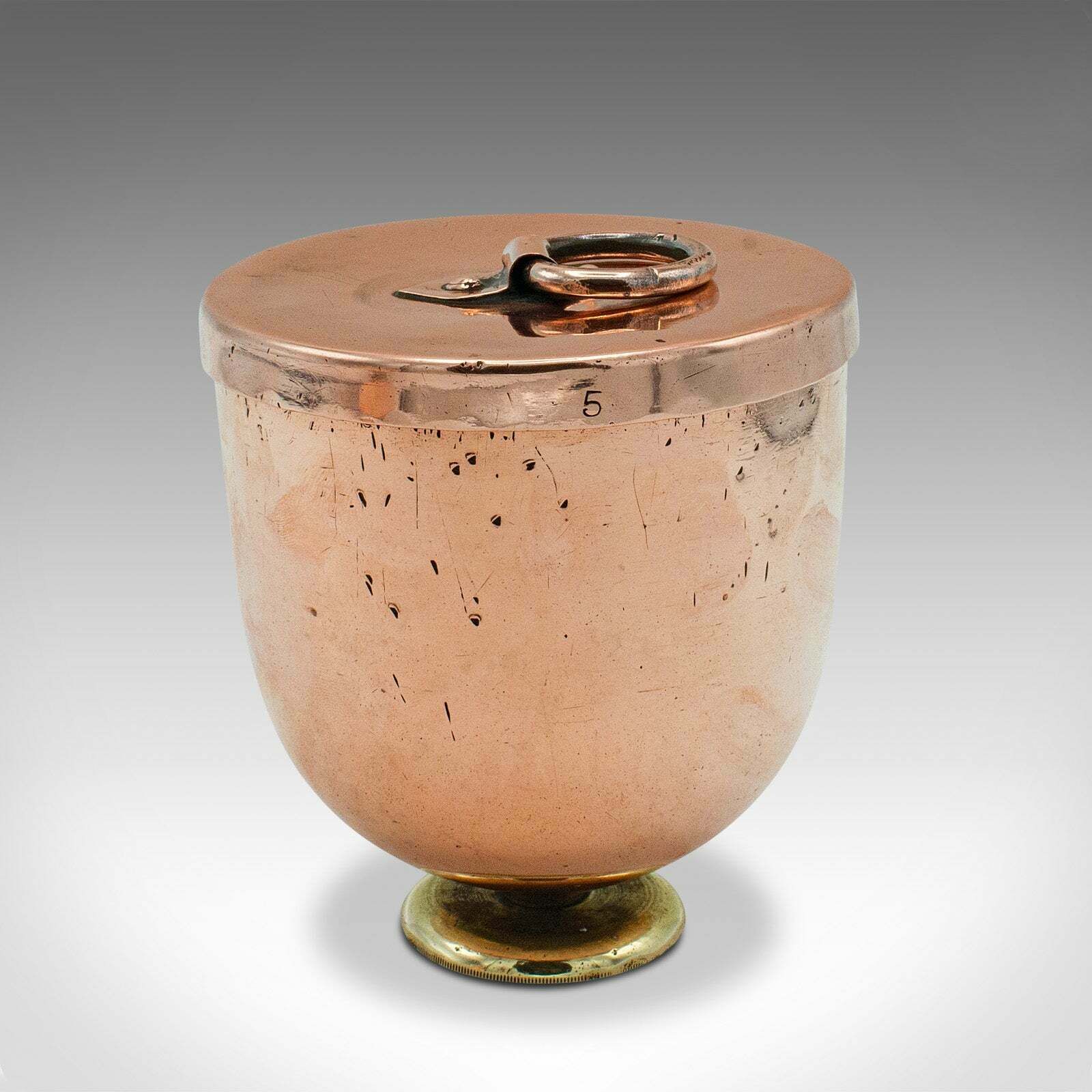 Pair Of Antique Ice Cream Moulds, English Copper Lidded Pots, Harrods photo vinterior
