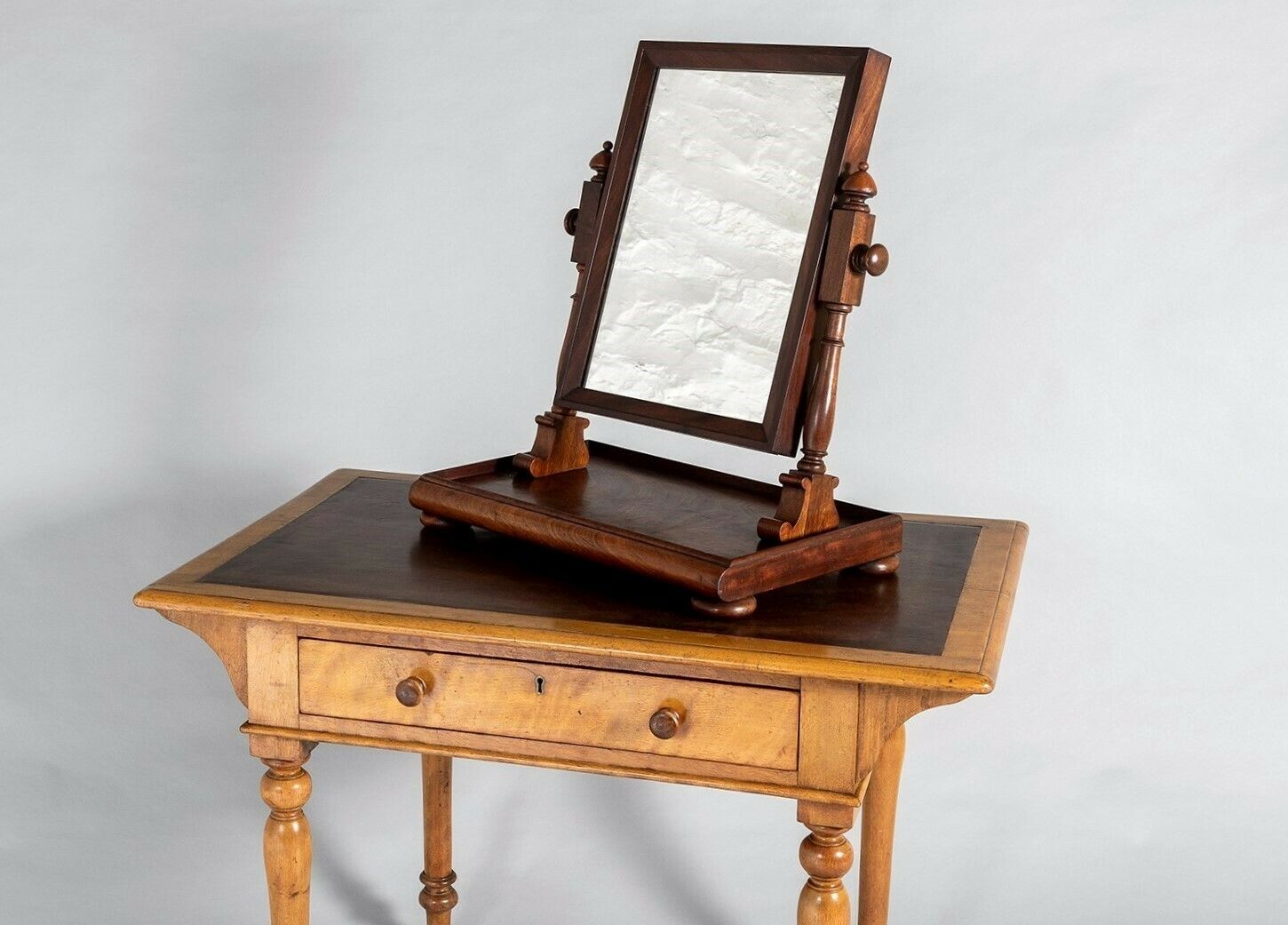 Superb Quality 1920s Antique Dressing Table Swing Mirror With Jewellery Counter photo Home Decor