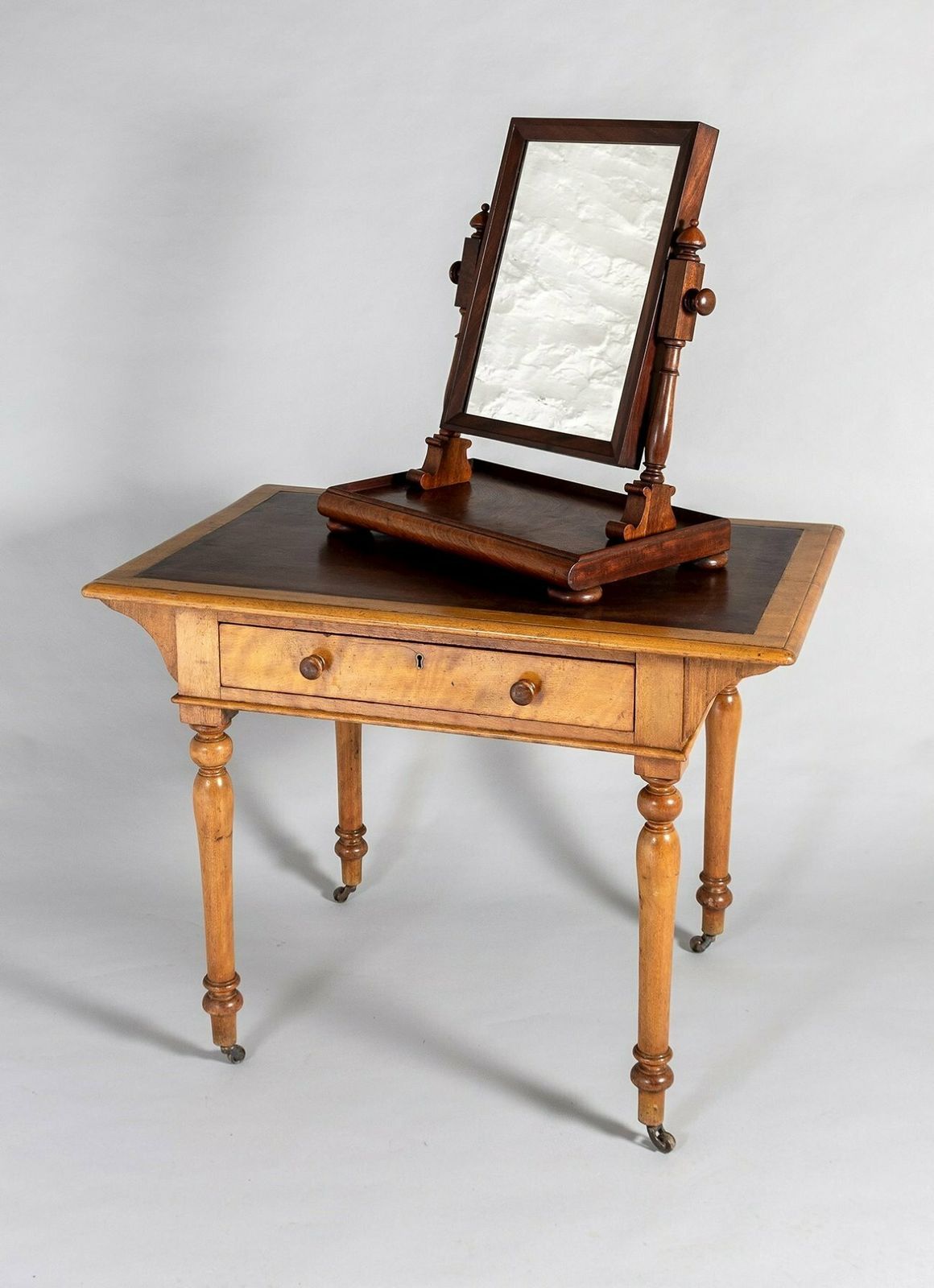 485.0 Superb Quality 1920s Antique Dressing Table Swing Mirror With Jewellery Counter photo