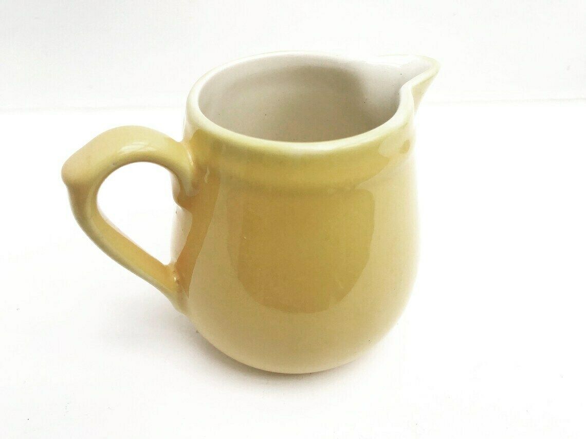 Melkkan Villeroy & Boch Shabby Pastelgeel Pitcher Jaren 1940 Porselein Vervangingsstuk Roomkan Cadeau