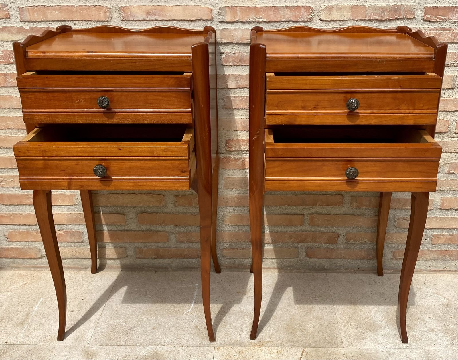 Pair Of French Cabriole Legs Nightstands Or Bedside Tables photo Furniture
