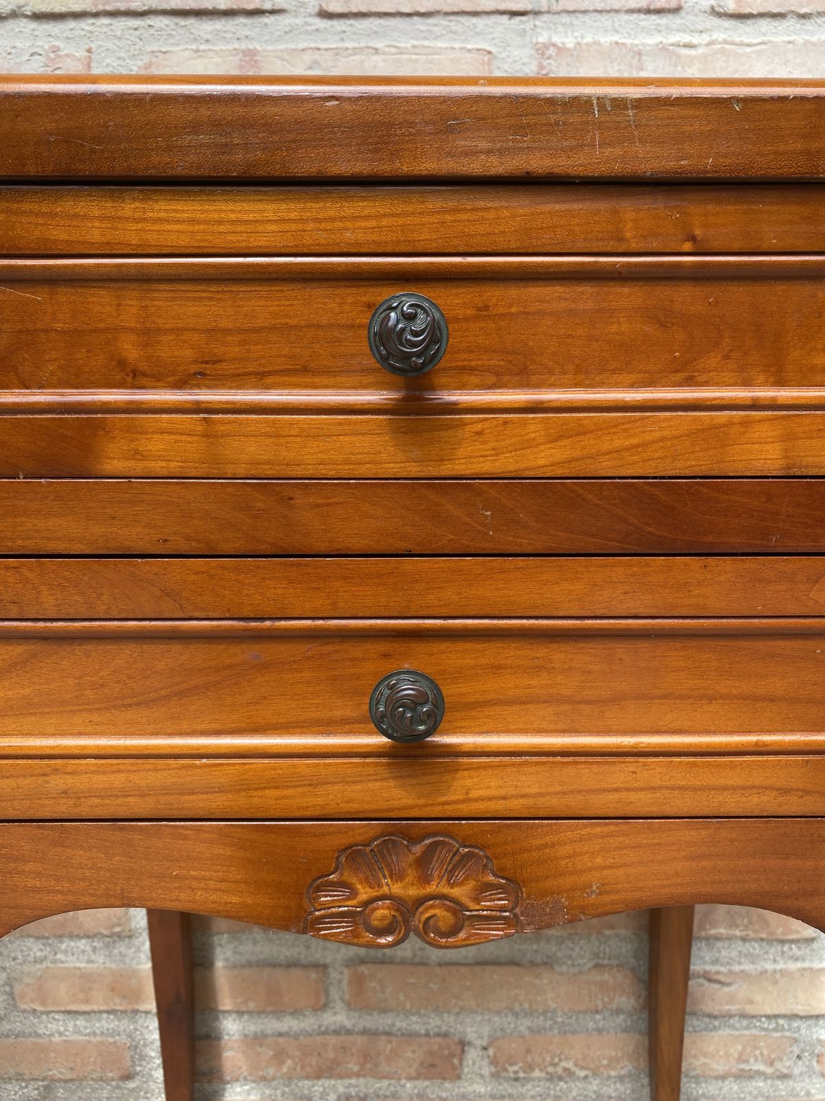 Furniture Pair Of French Cabriole Legs Nightstands Or Bedside Tables photo