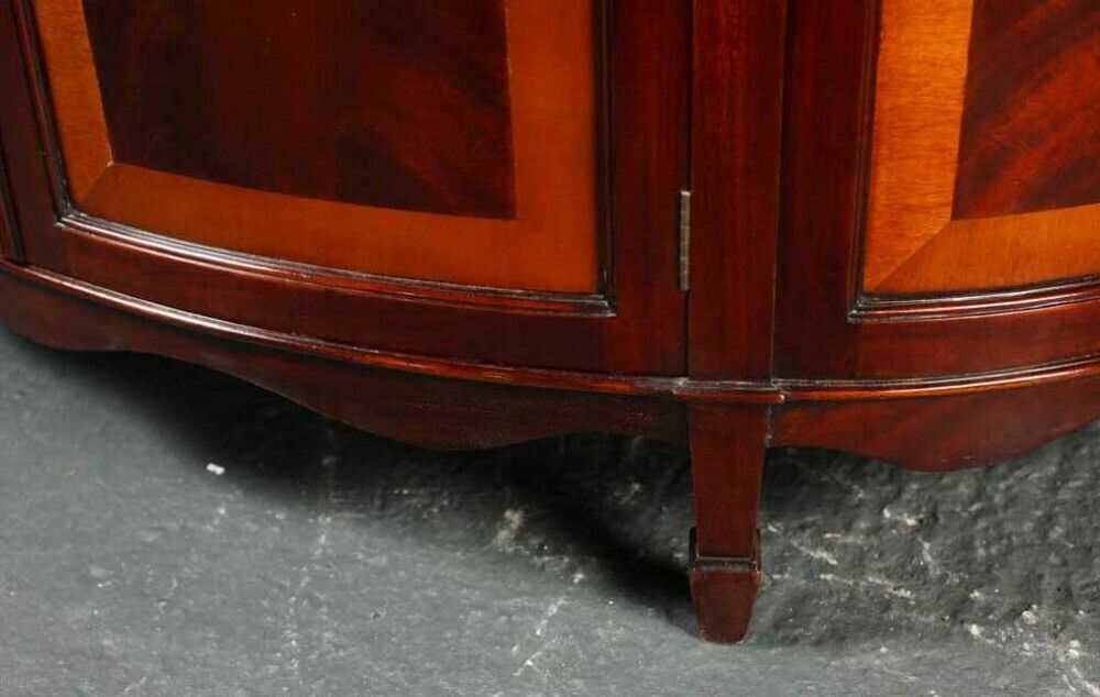 photo furniture Regency Demi Lune Commode Cabinet Mahogany Satinwood Banding Server