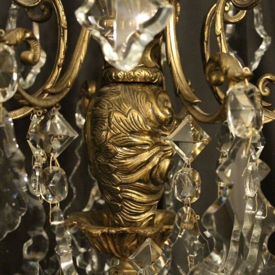 photo for sale French Pair Of Bronze Antique Chandeliers