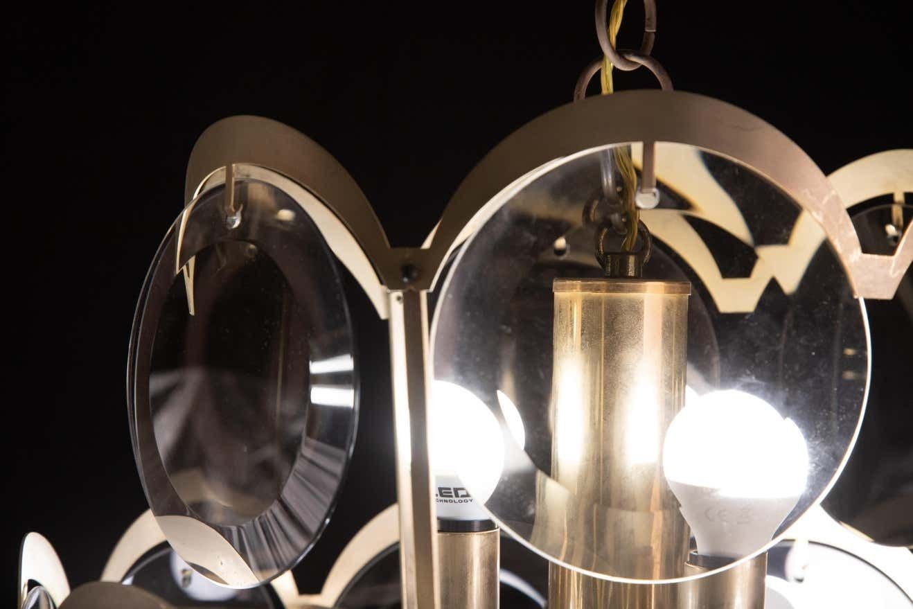 Vistosi Smoked Glass Discs Chandelier, 1960s photo Lighting