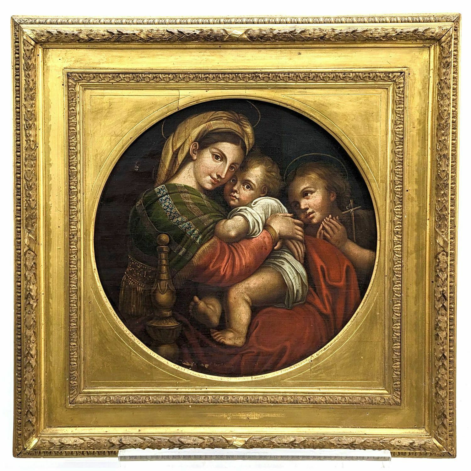 Madonna Della Sedia, 19th Century Copy On Canvas Of The Famous Painting By Raphael