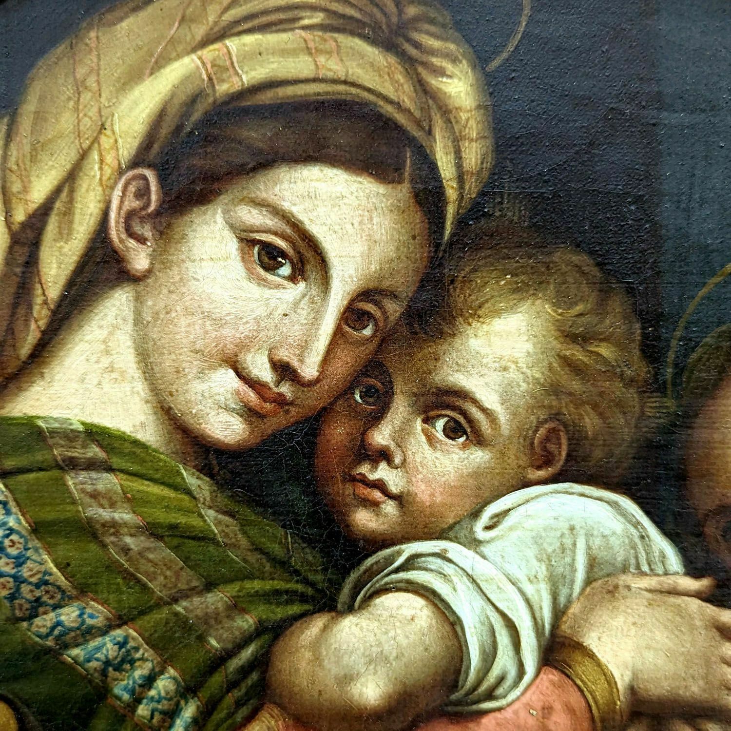 Madonna Della Sedia, 19th Century Copy On Canvas Of The Famous Painting By Raphael photo furniture