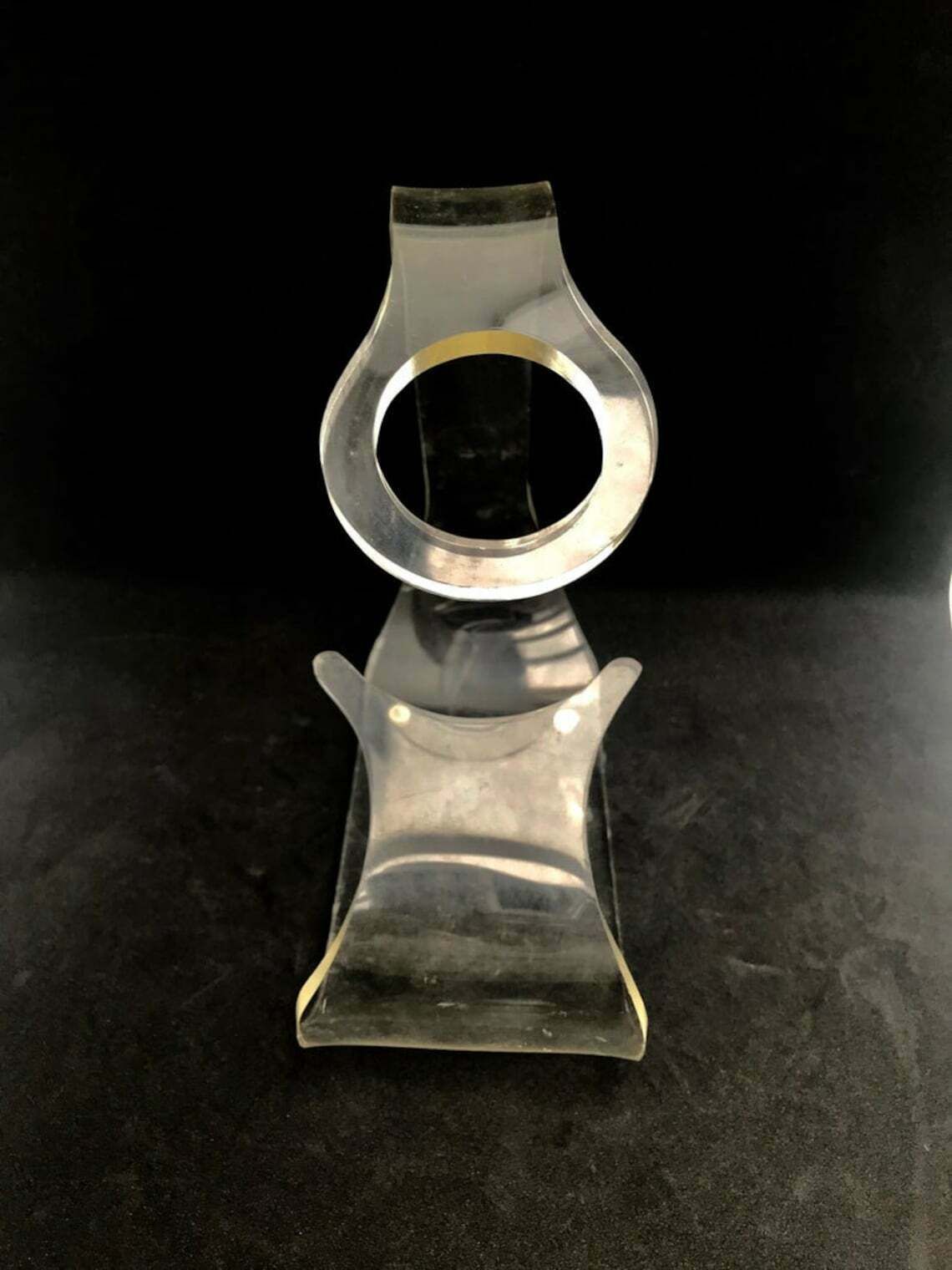 Wine Bottle Holder Vintage 70s Clear Acrylic Lucite Mod Design By Emson Mid Century Design 70s Single Rack Wine Bottle Beverage Display photo vinterior