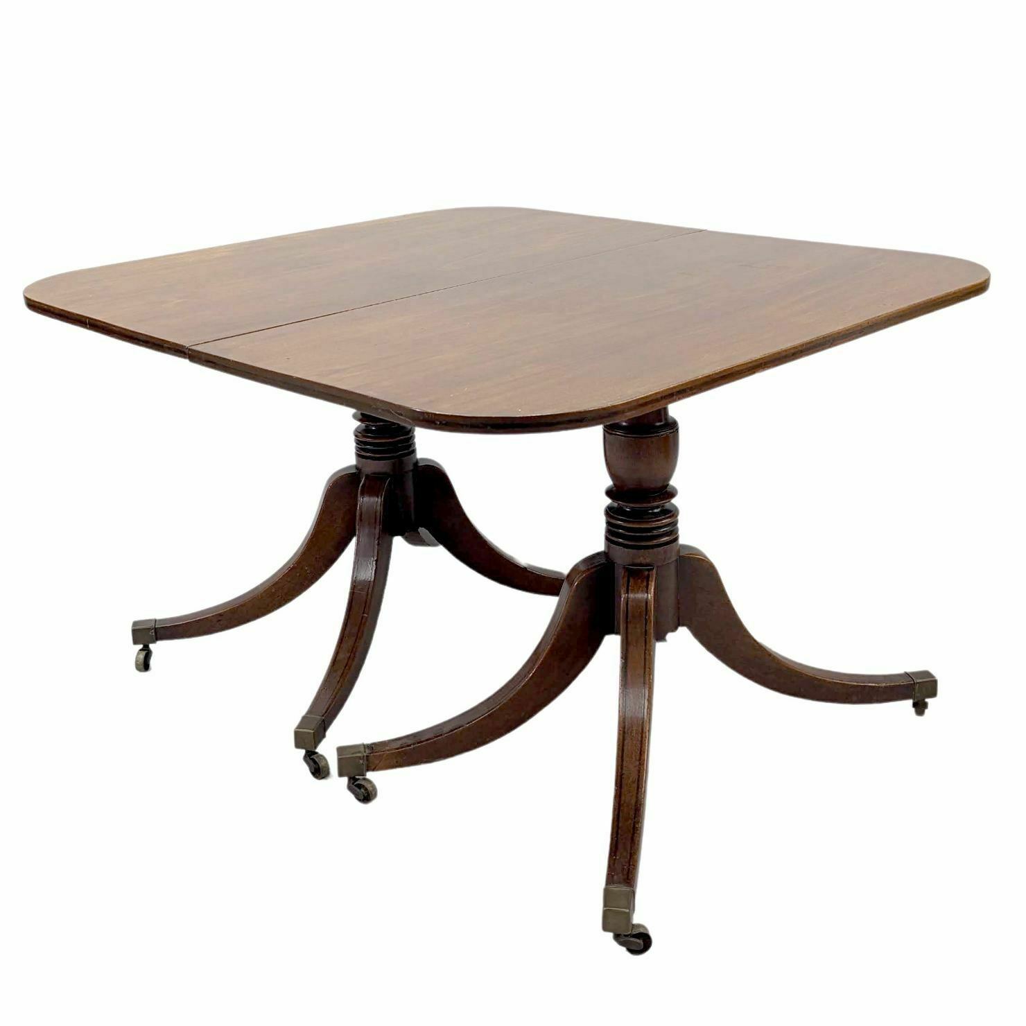 English Rectangle Table In Mahogany With Extensions That Can Be Paired With 19th Century Consoles photo for sale