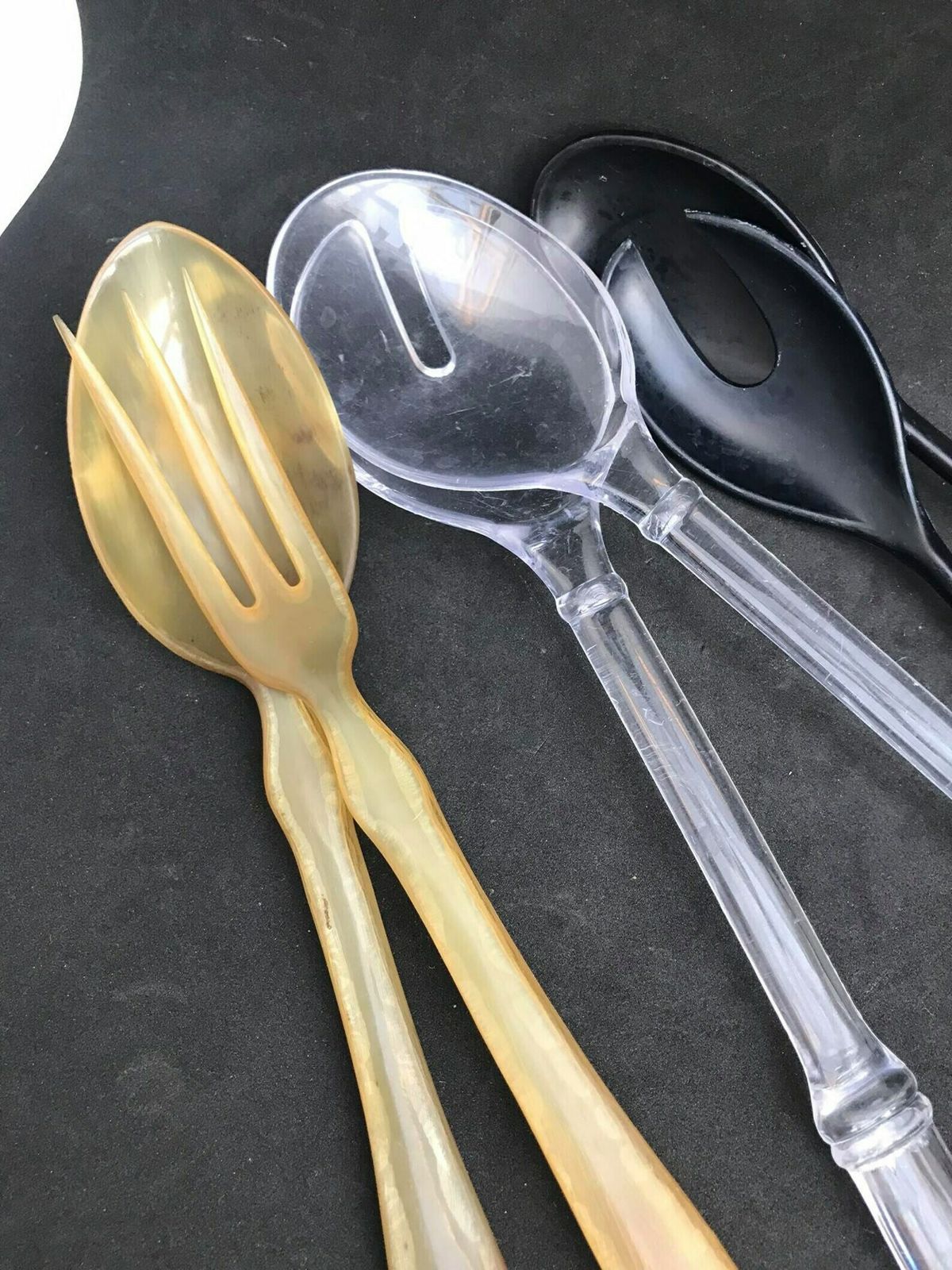 Woonaccessoires Saladecouvert Lepel Vork Salade Frans, Hoorn Vork En Lepel, Serveercouvert, Jaren '40 Buffetserver Diner Serveerset Cadeau Voor Gastvrouw photo