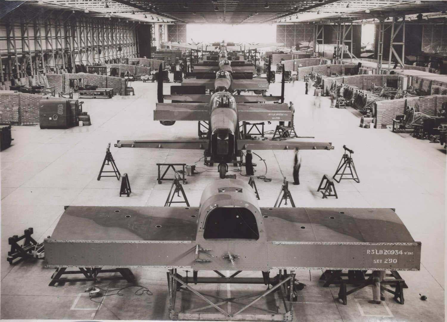 Avro Lancaster Bombers In Factory Original 1942 Silver Gelatin Press Photograph
