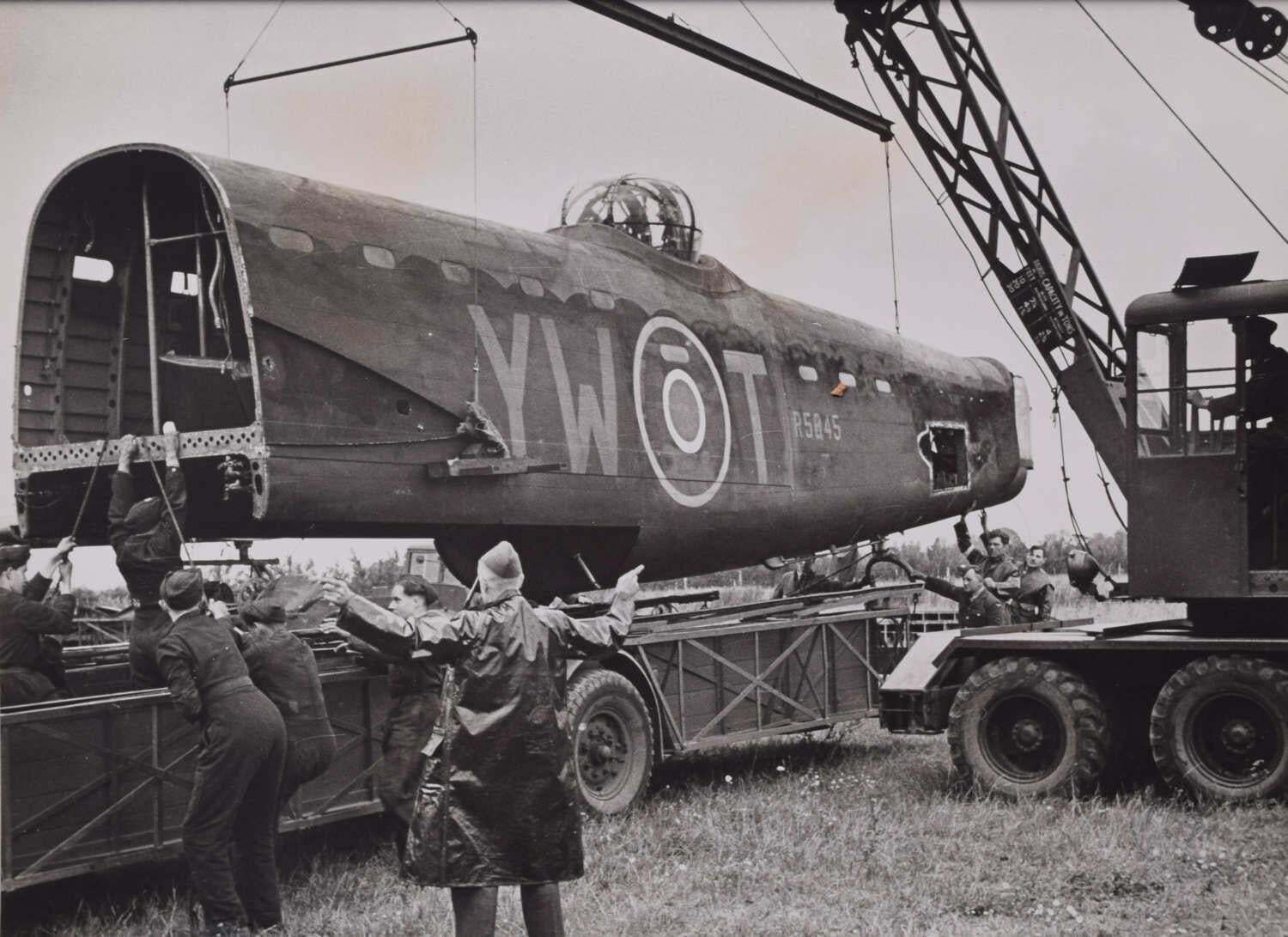 Avro Lancaster R5845 Yw T After Crash Original 1943 Silver Gelatin Photograph 1942