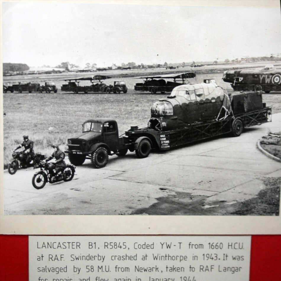 Avro Lancaster R5845 Yw T After Crash Original 1943 Silver Gelatin Photograph 1942 photo furniture