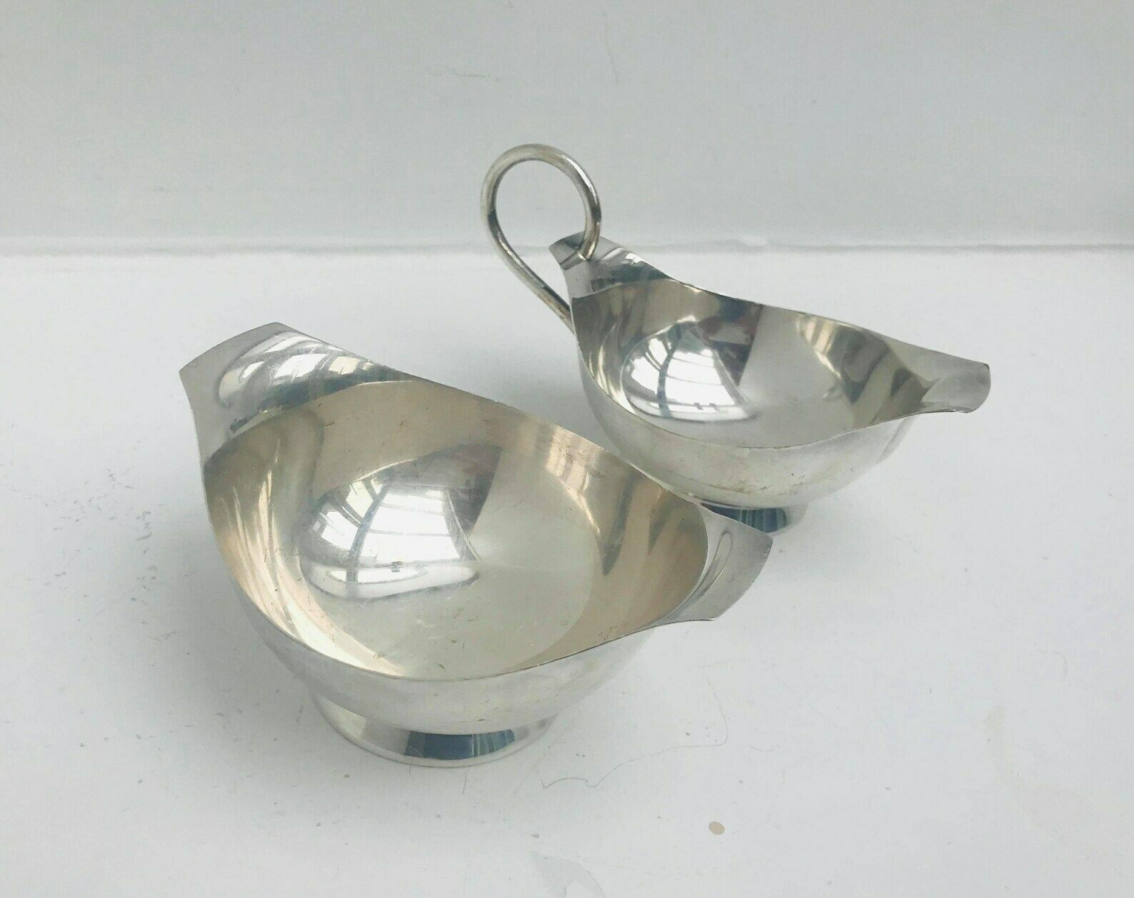 Creamer And Sugar Bowl Nysolv 60gr Norway Silver Plated Mid Century Modern Scandinavian Design Scandinave Table Modernist Kitchen Decoration photo furniture
