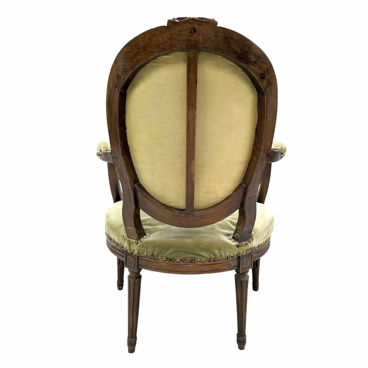Series Of 5 Armchairs From The Transition Period In Walnut Bench Basket From The Transition Period In Walnut From The 18th Century photo Furniture