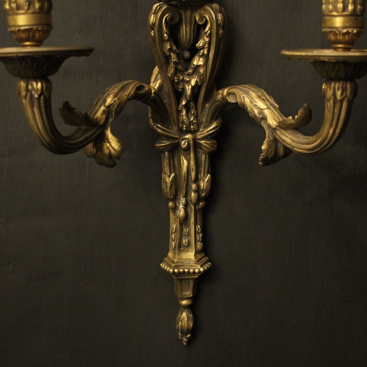 French Pair Of Bronze Antique Wall Sconces photo buy