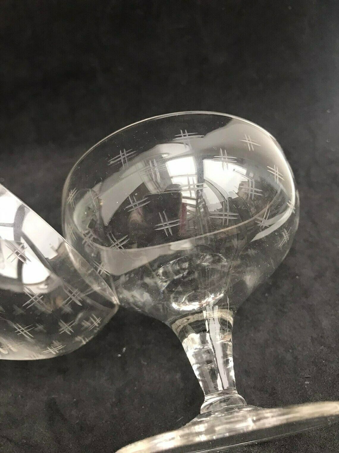 photo furniture 2 Antique Champagne Coupes Glasses Crystal Cut Coupes 1920s French Set 2 Stem Bar Cart Decor Wedding Bartender Cocktail Glasses Gift